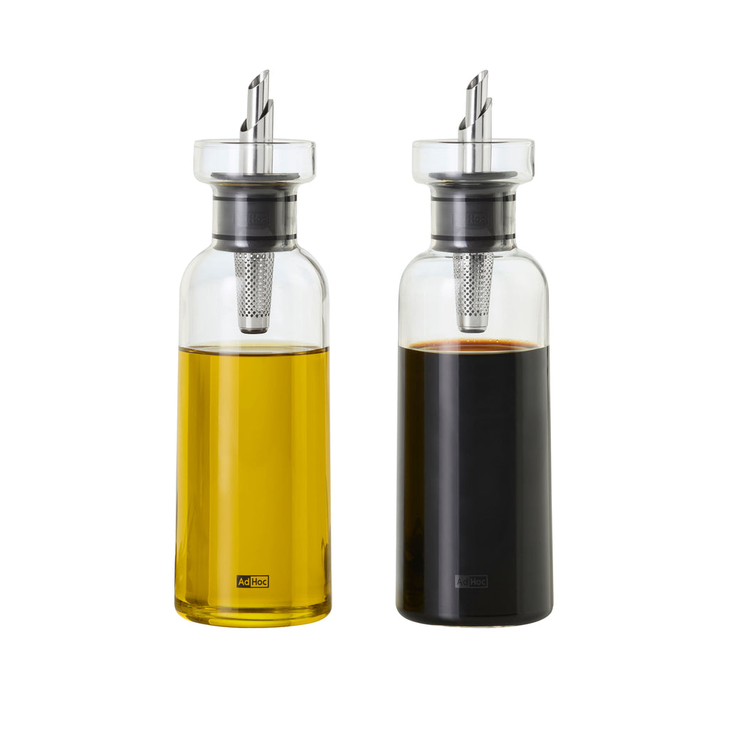 AdHoc AromaPour Oil or Vinegar Dispenser Set 300ml - Silver
