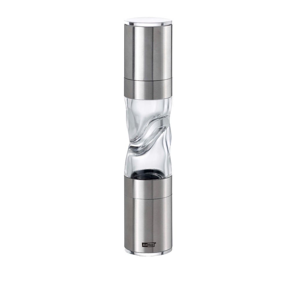 AdHoc Duomill Pure Pepper and Salt Double Mill  22cm - Silver