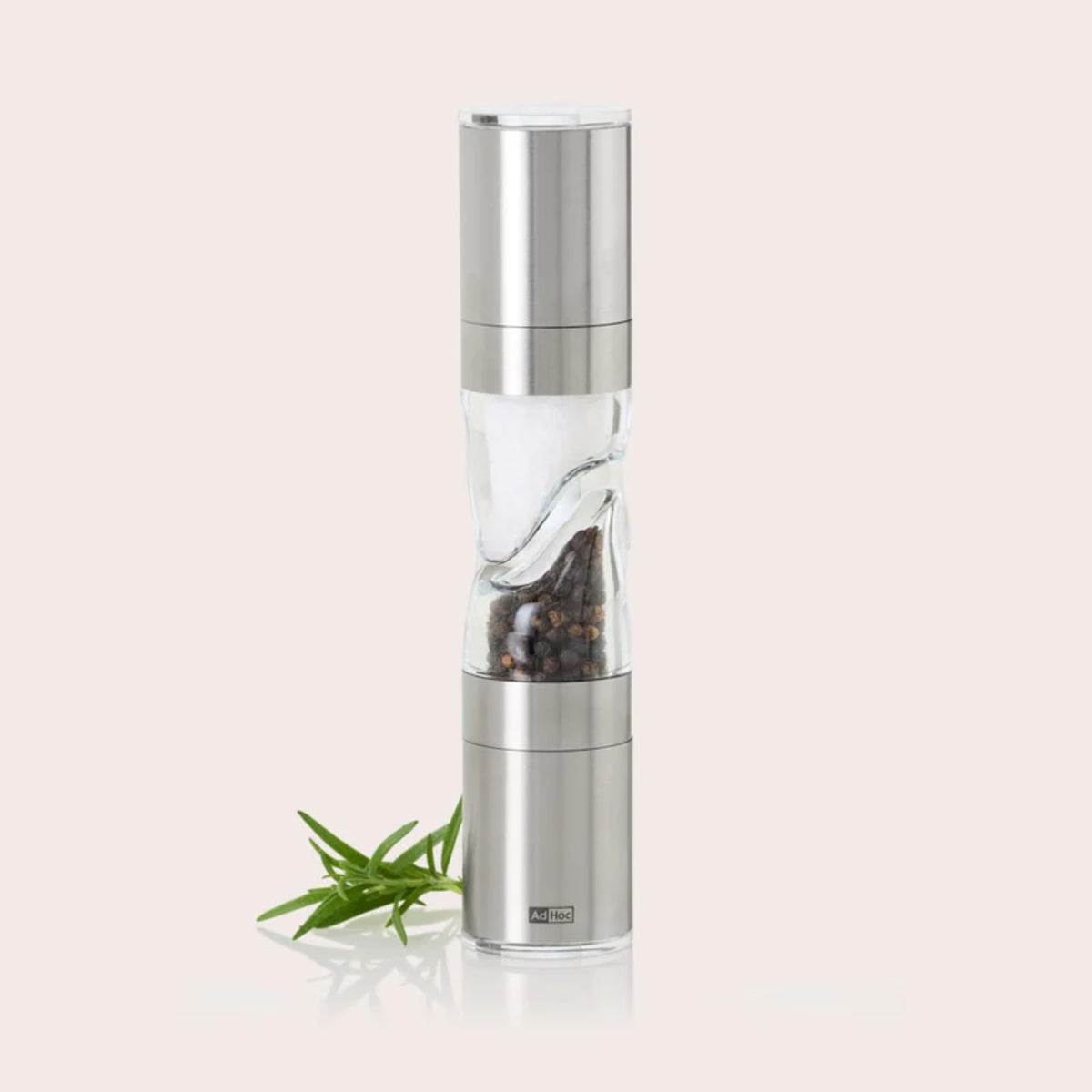 AdHoc Duomill Pure Pepper and Salt Double Mill  22cm - Silver