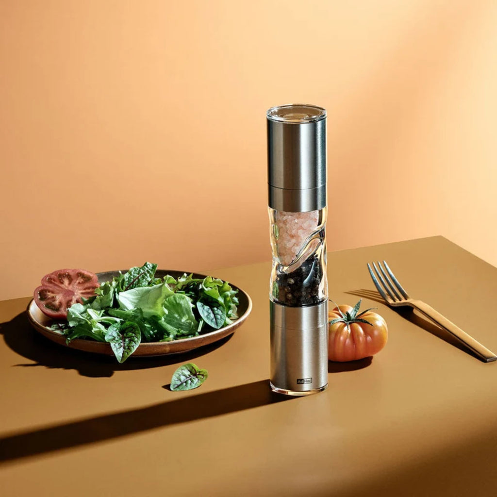 AdHoc Duomill Pure Pepper and Salt Double Mill  22cm - Silver