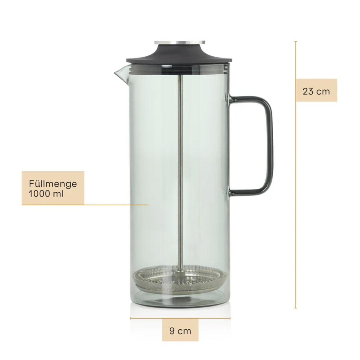 AdHoc Impact French Press Coffee Maker 1000ml - Silver