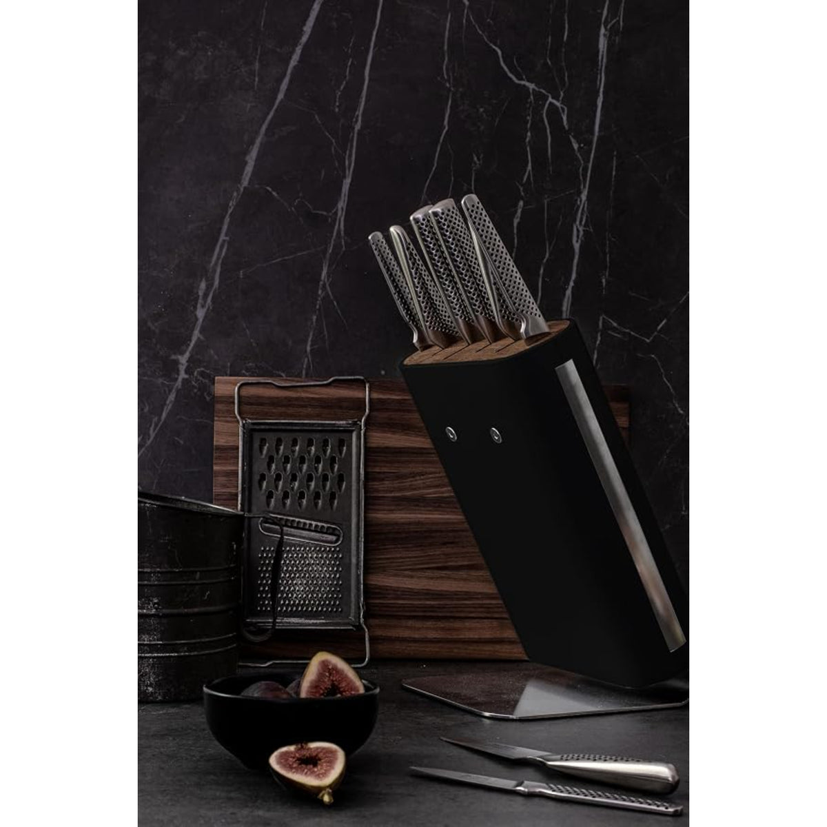Global Hiro 7 Piece Knife Block Set - Silver