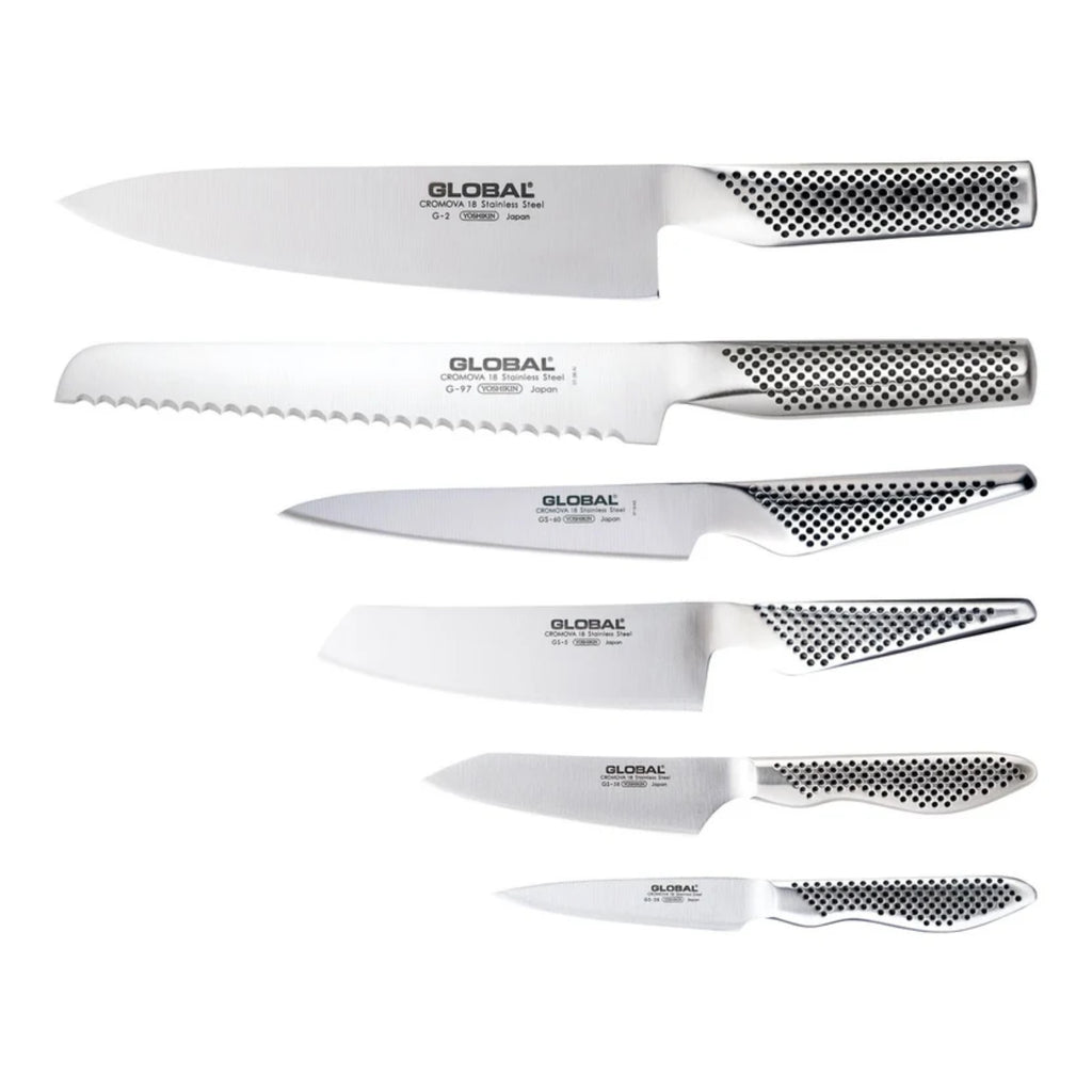 Global Kyoto 7 Piece Knife Block Set - Silver
