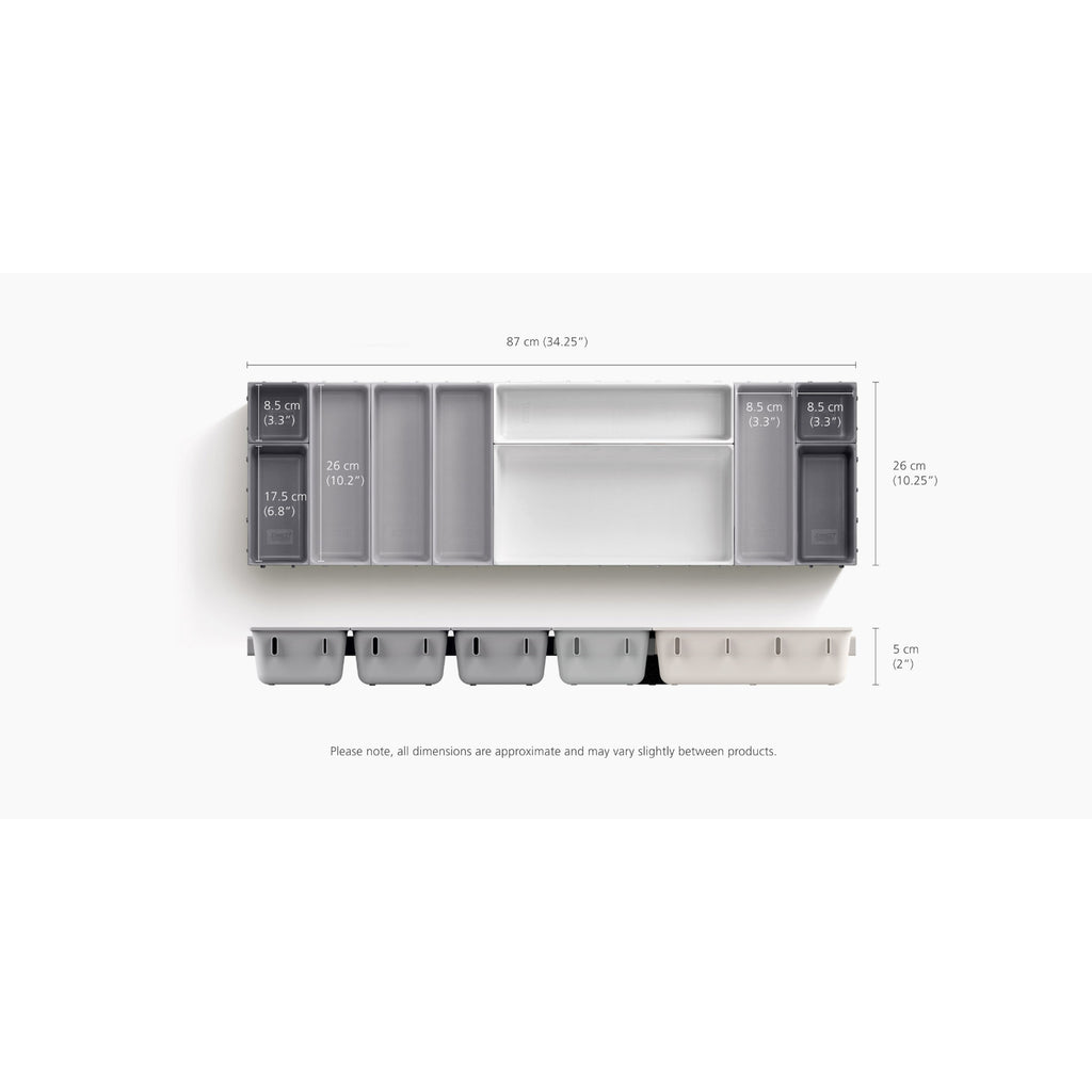 Joseph Joseph Blox 10 Piece Drawer Organiser Set - Stone
