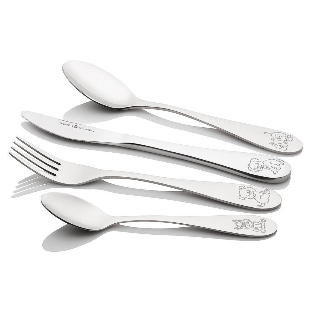 Wilkie Brothers 4 Piece Children's Cutlery Set - Puppy Collection