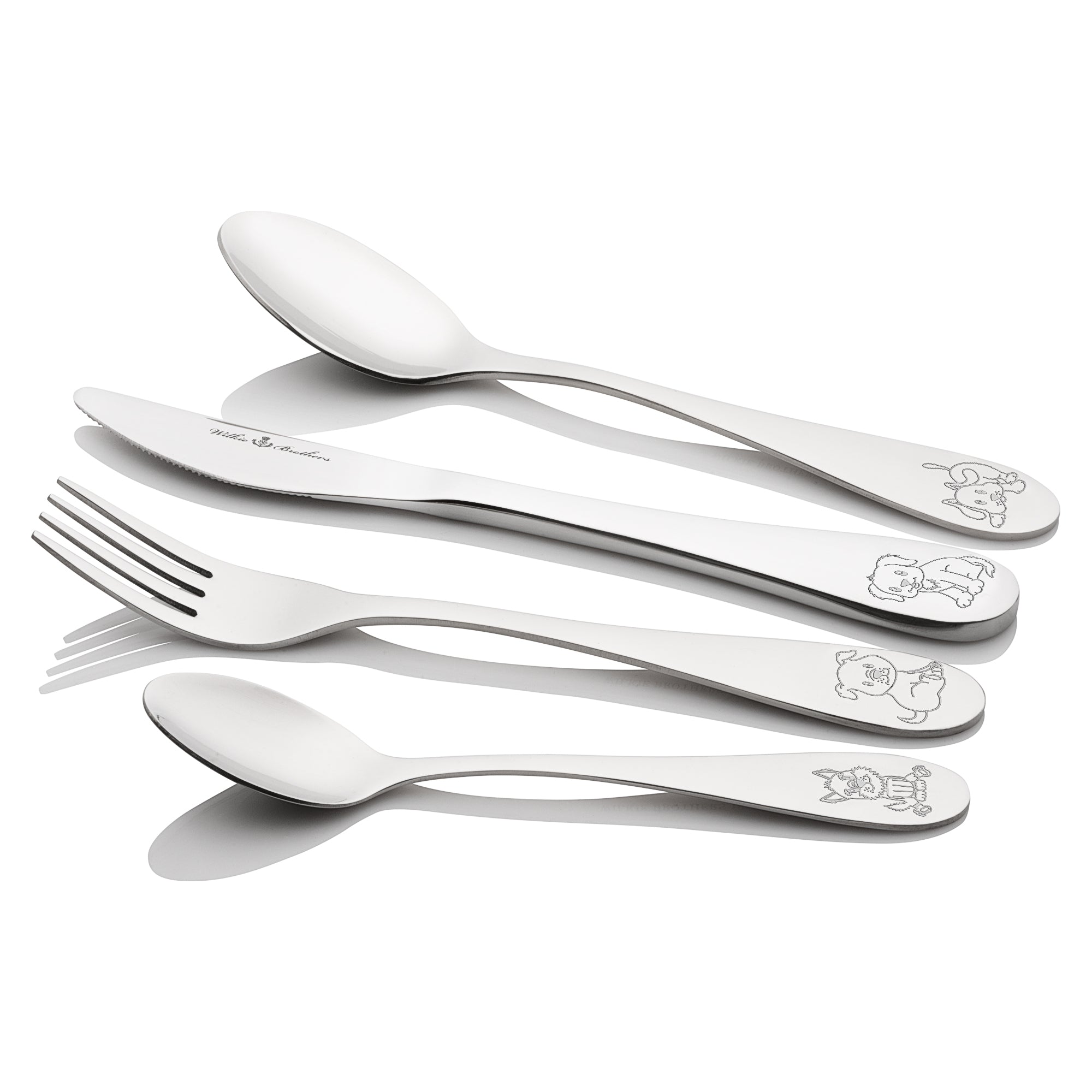 Wilkie Brothers 4 Piece Children's Cutlery Set - Puppy Collection