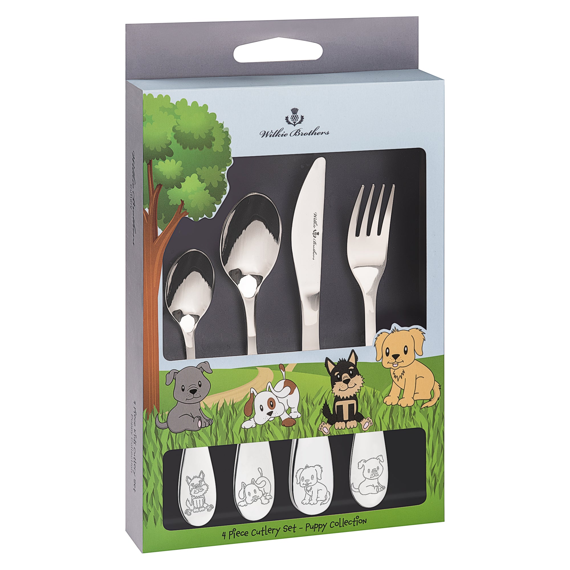 Wilkie Brothers 4 Piece Children's Cutlery Set - Puppy Collection