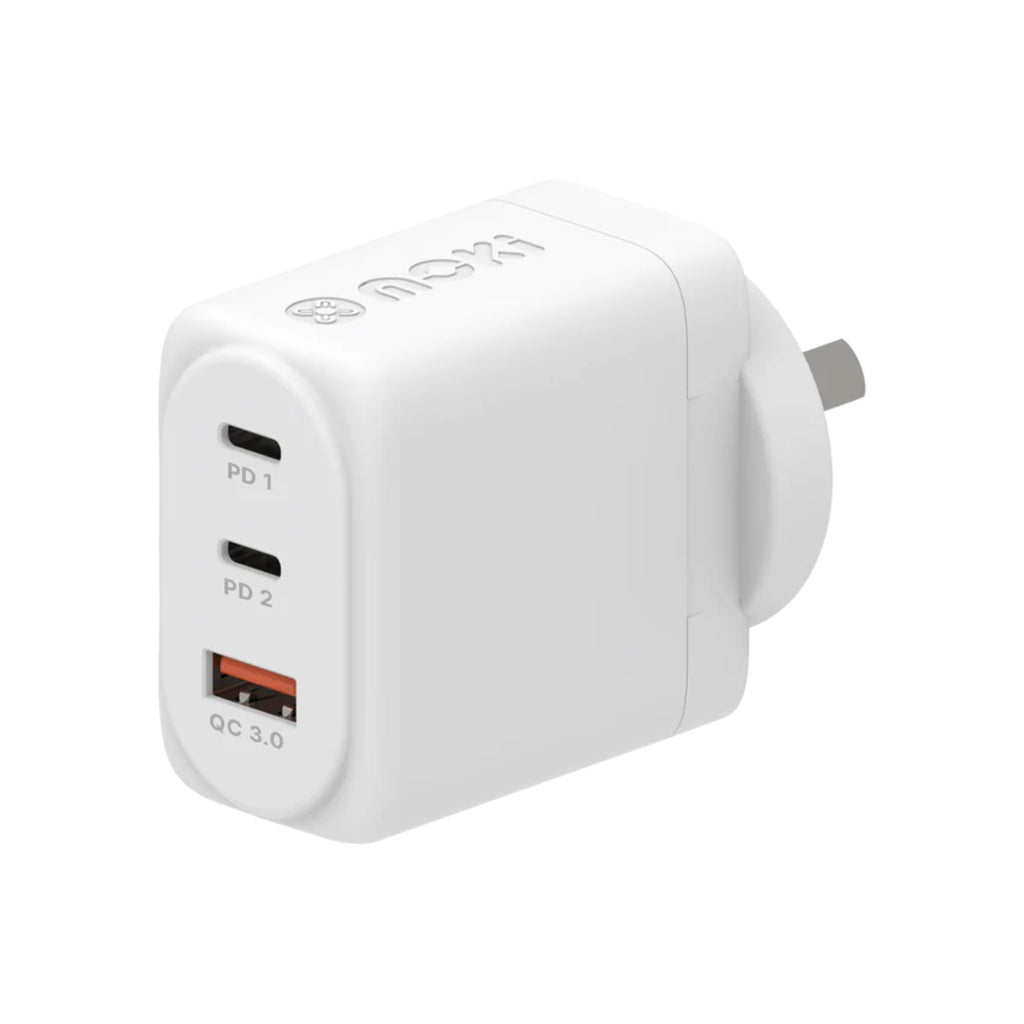 Moki PD 65W GaN Wall Charger - 2 x PD USB-C + QC 3.0 USB-A