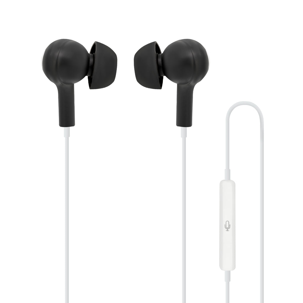 Moki Type-C Connect Earphones Inner Ear + Mic & Control - Black/White