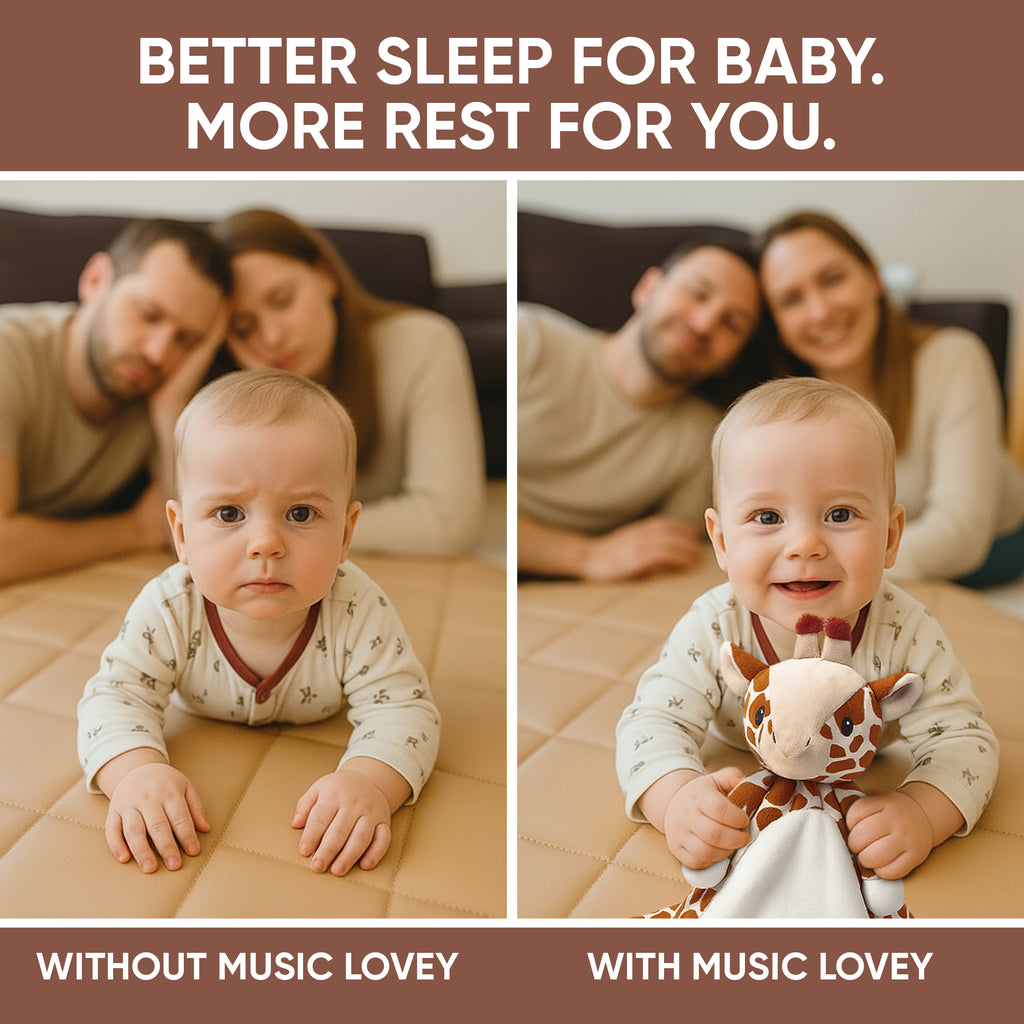 Love By Emi Dark Giraffe Musical Comforter -Brown