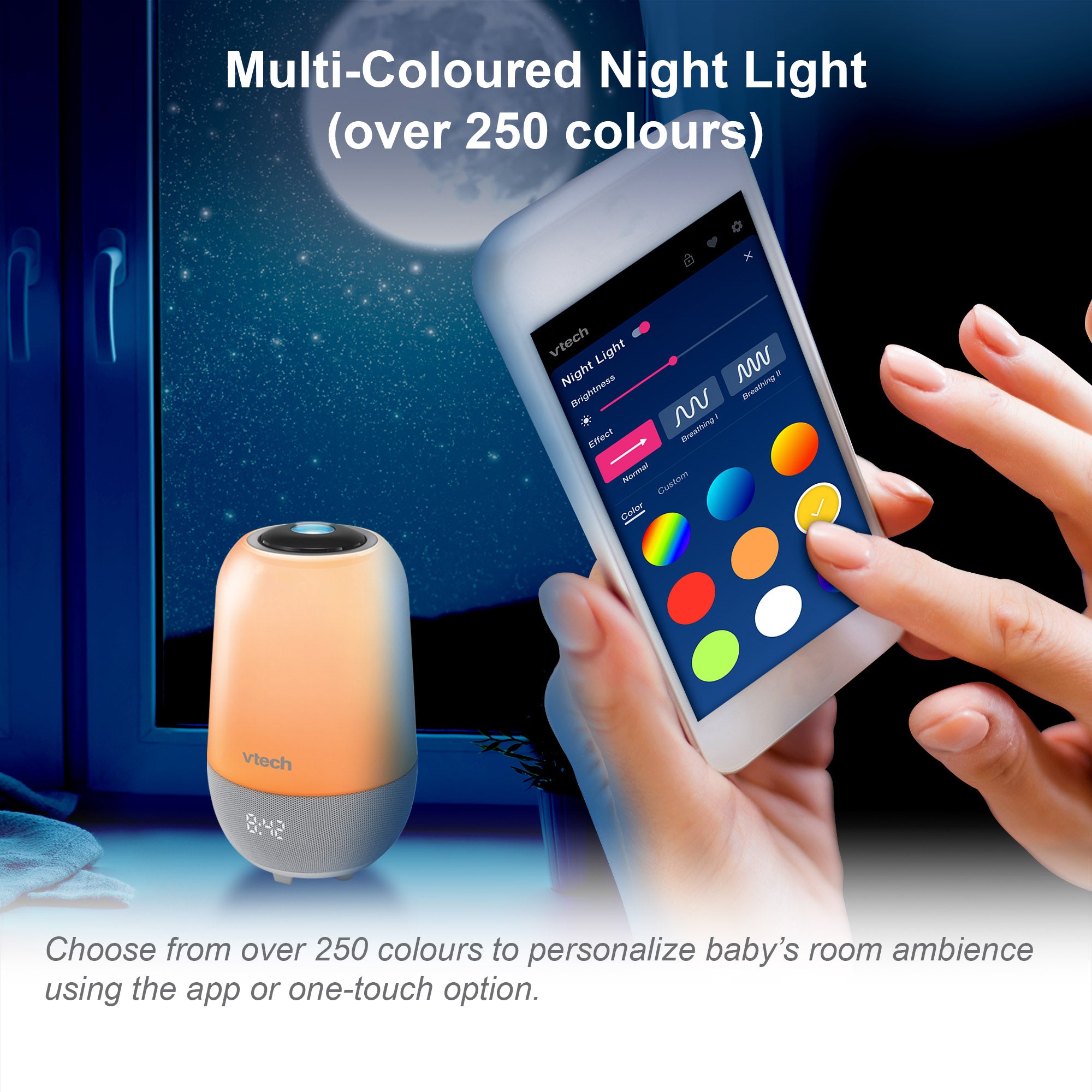 VTech Baby Pro Storytelling Soother with Sleep Trainer Nightlight - White