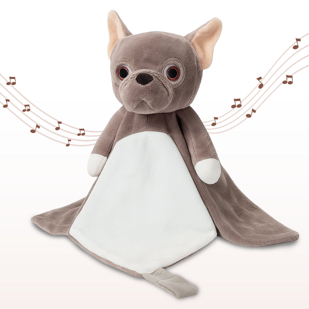 Love By Emi French Bulldog Musical Comforter - Brown