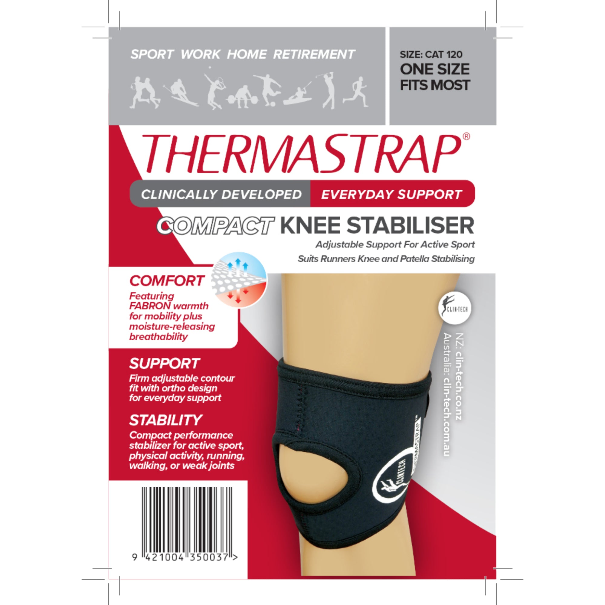 Thermastrap Compact Knee Stabiliser - Black