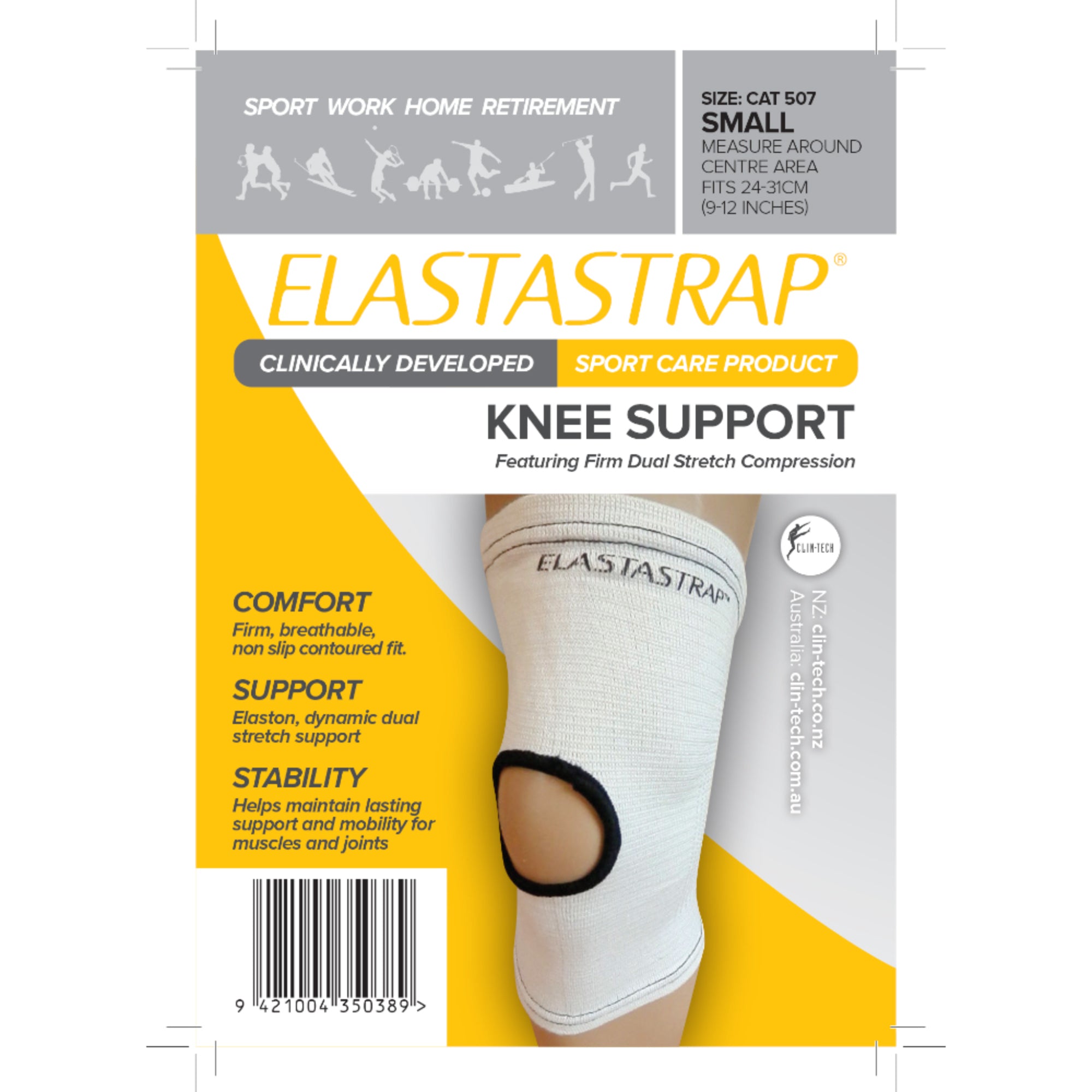 Elastastrap Compression Knee Support White - Small