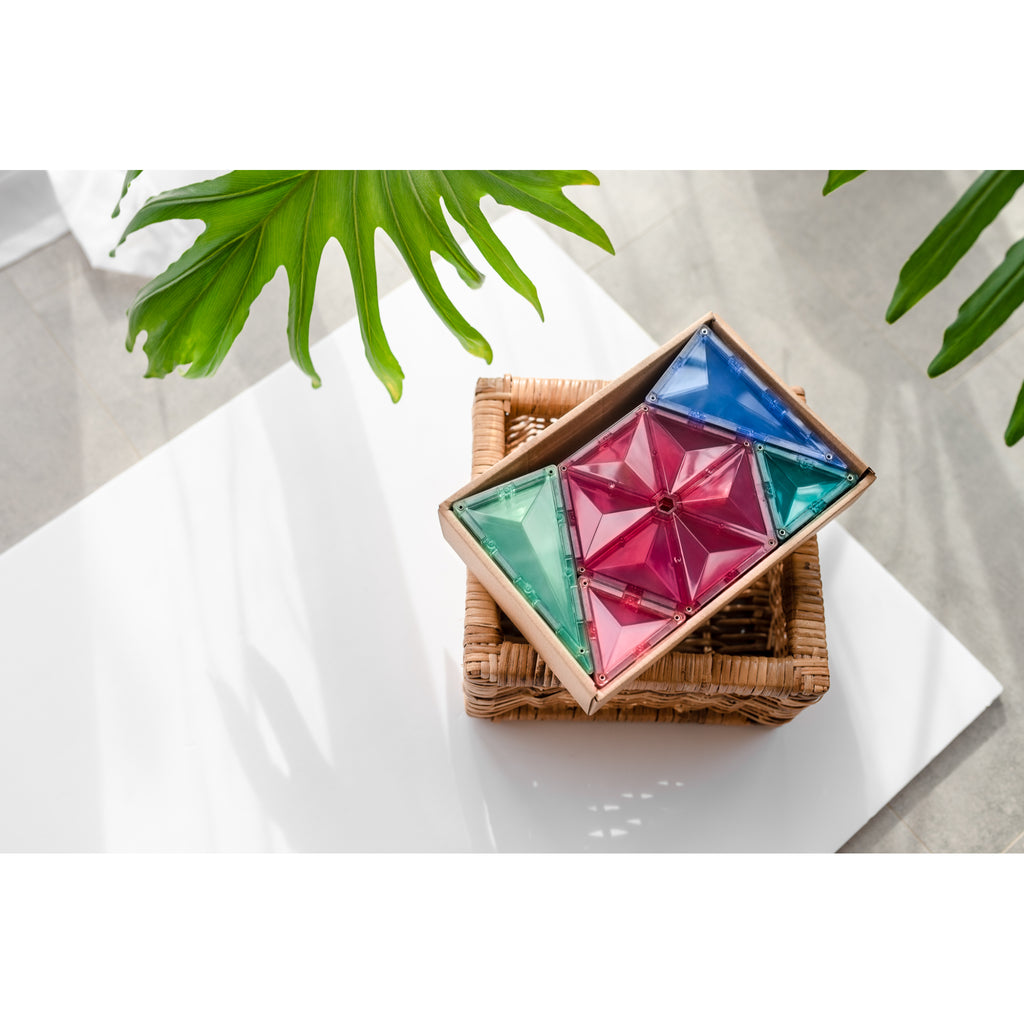 Connetix Pink Geometry 40 Piece Magnetic Tiles Pack-Pink