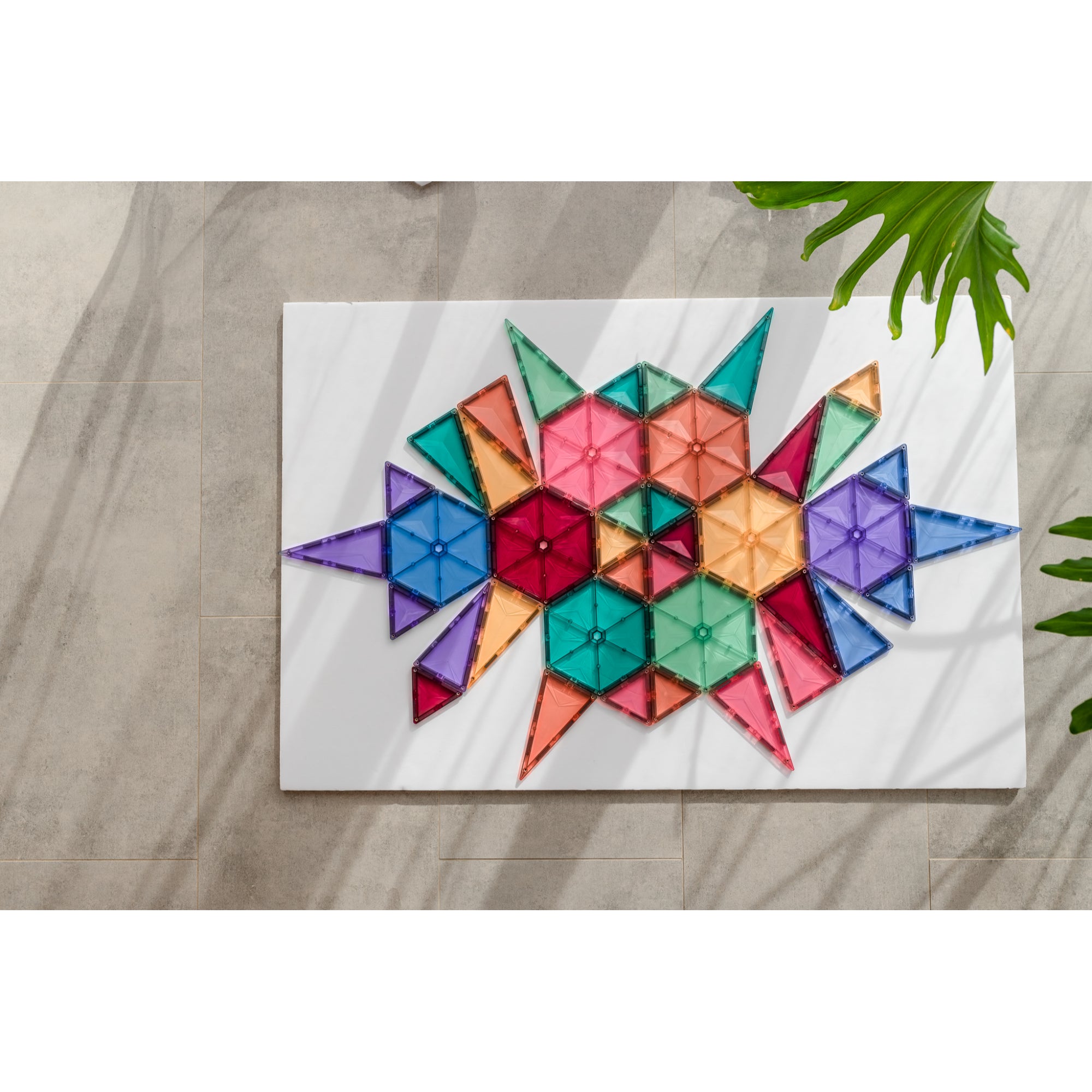 Connetix Pink Geometry 40 Piece Magnetic Tiles Pack-Pink