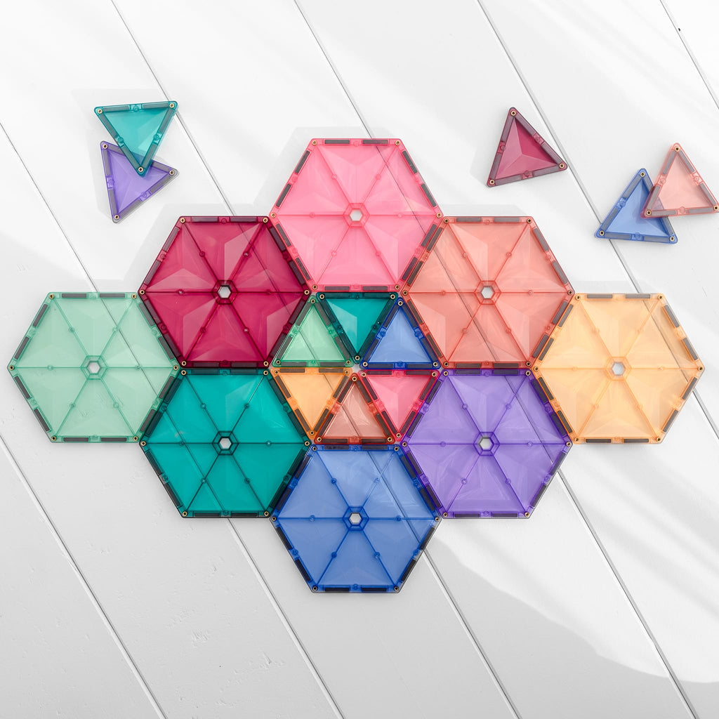Connetix Pink Mega 202 Piece Magnetic Tiles Pack-Pink