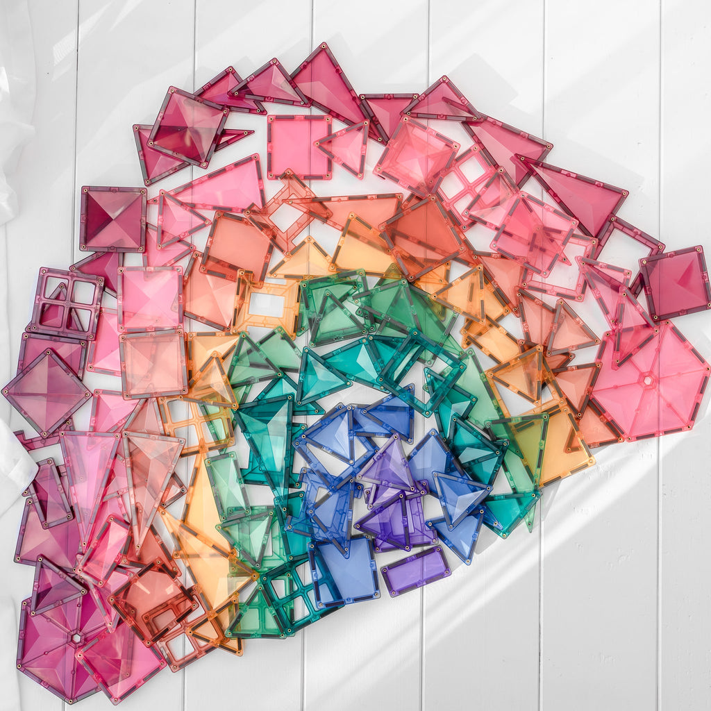 Connetix Pink Mega 202 Piece Magnetic Tiles Pack-Pink