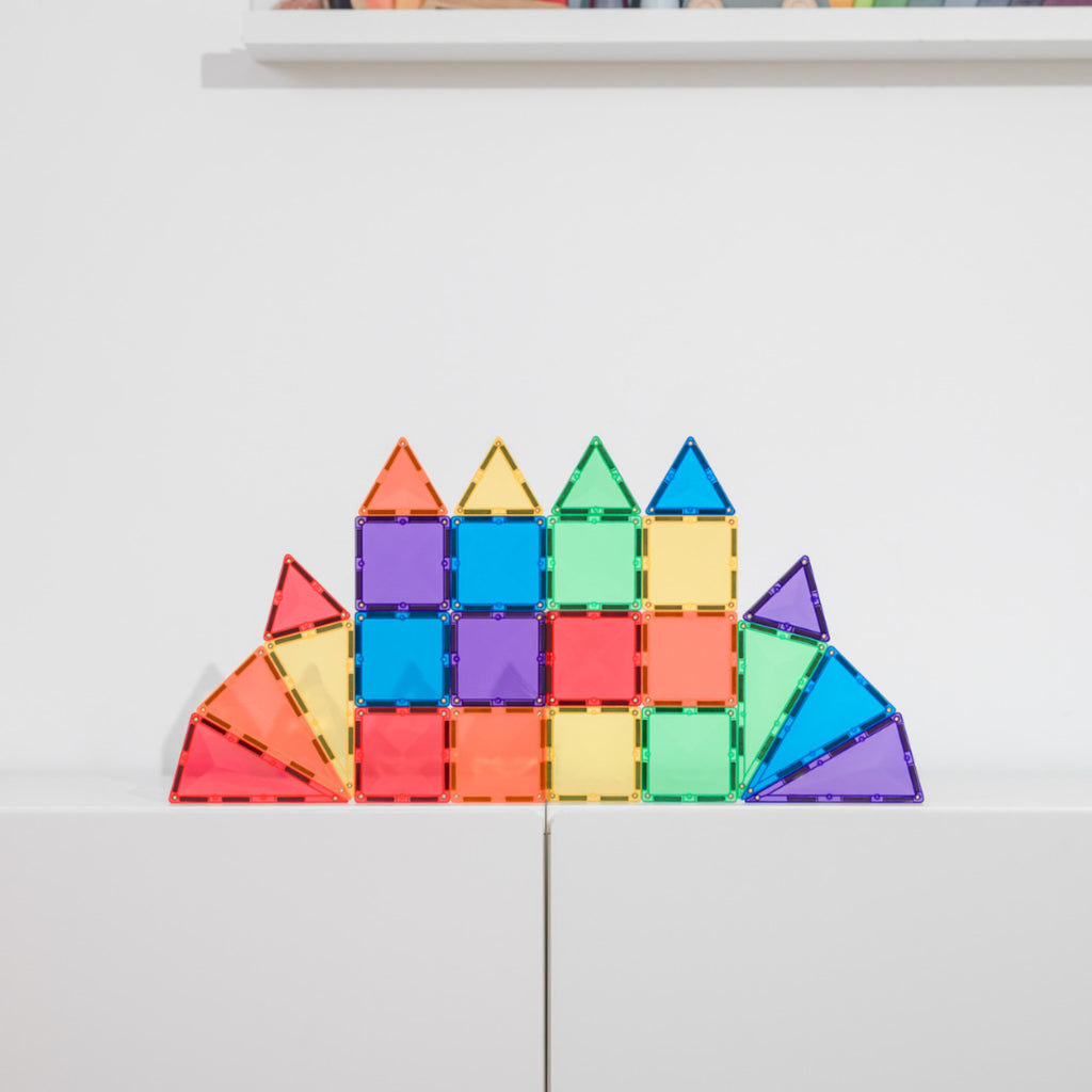Connetix Multi Mini 24 Piece Magnetic Tiles Pack-Multi