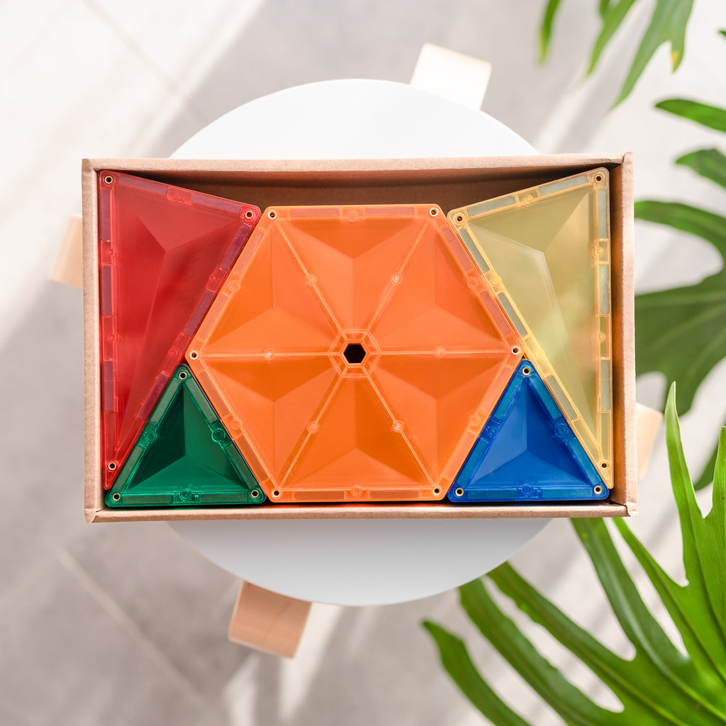 Connetix Multi Geometry 30 Piece Magnetic Tiles Pack-Multi