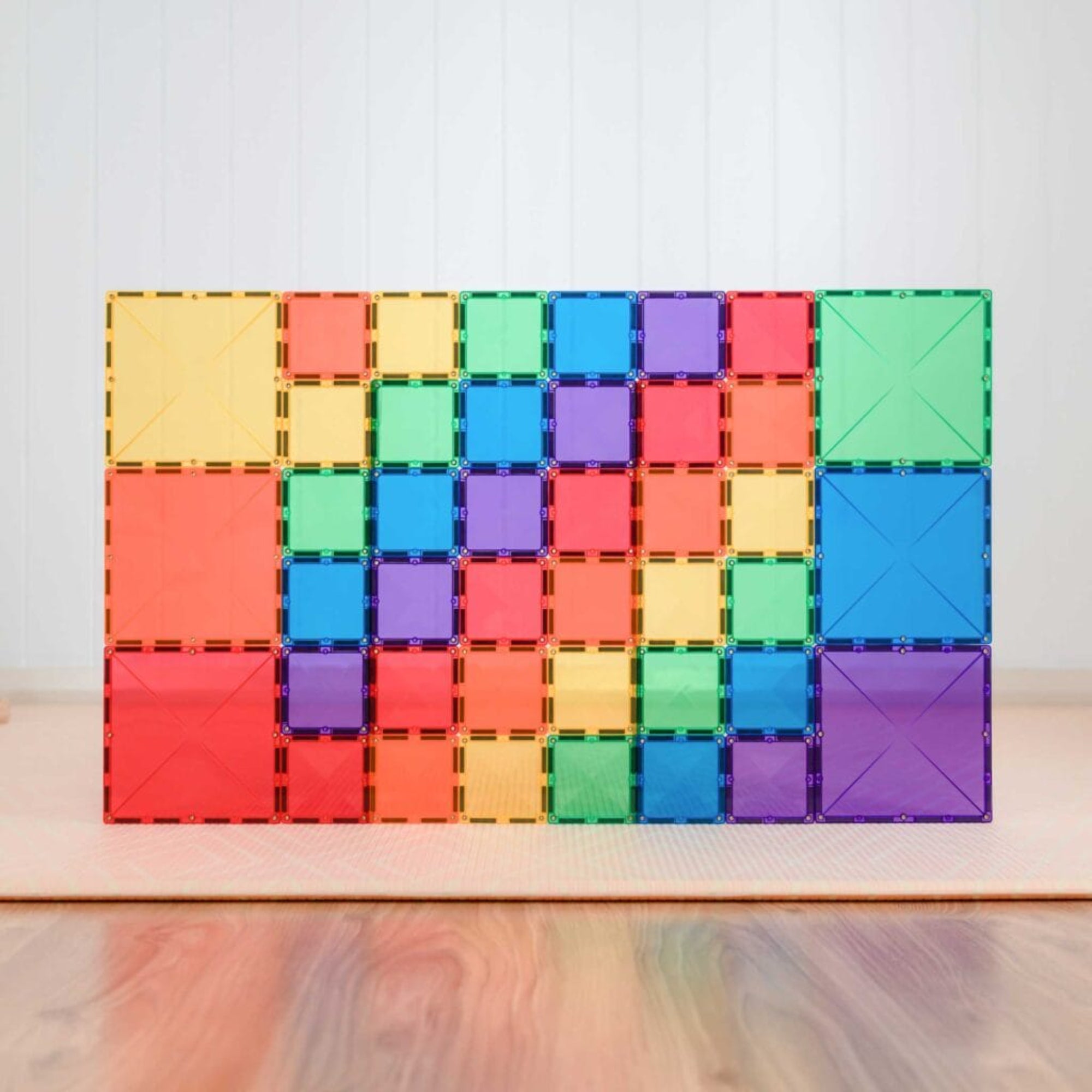 Connetix Multi Square 42 Piece Magnetic Tiles Pack-Multi