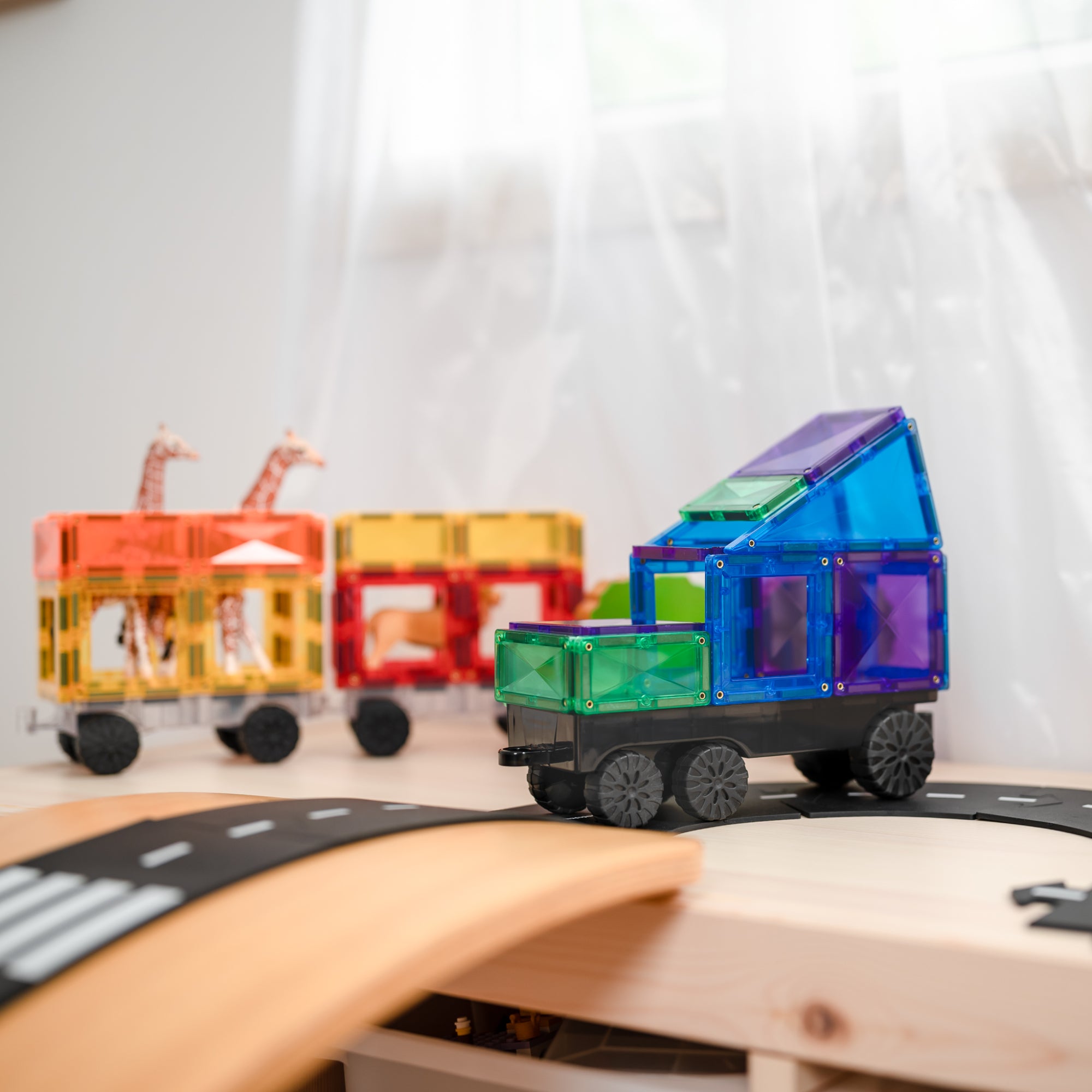 Connetix Multi Transport 50 Piece Magnetic Tiles Pack-Multi