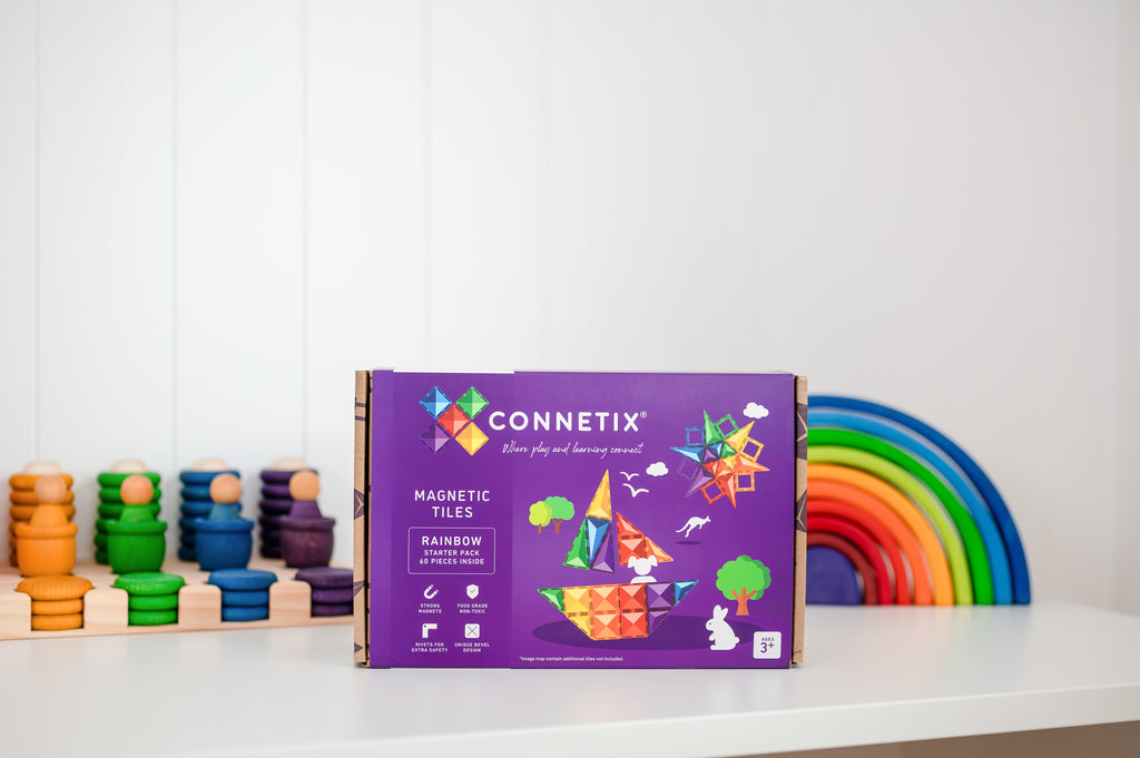 Connetix Multi Starter 60 Piece Magnetic Tiles Pack-Multi