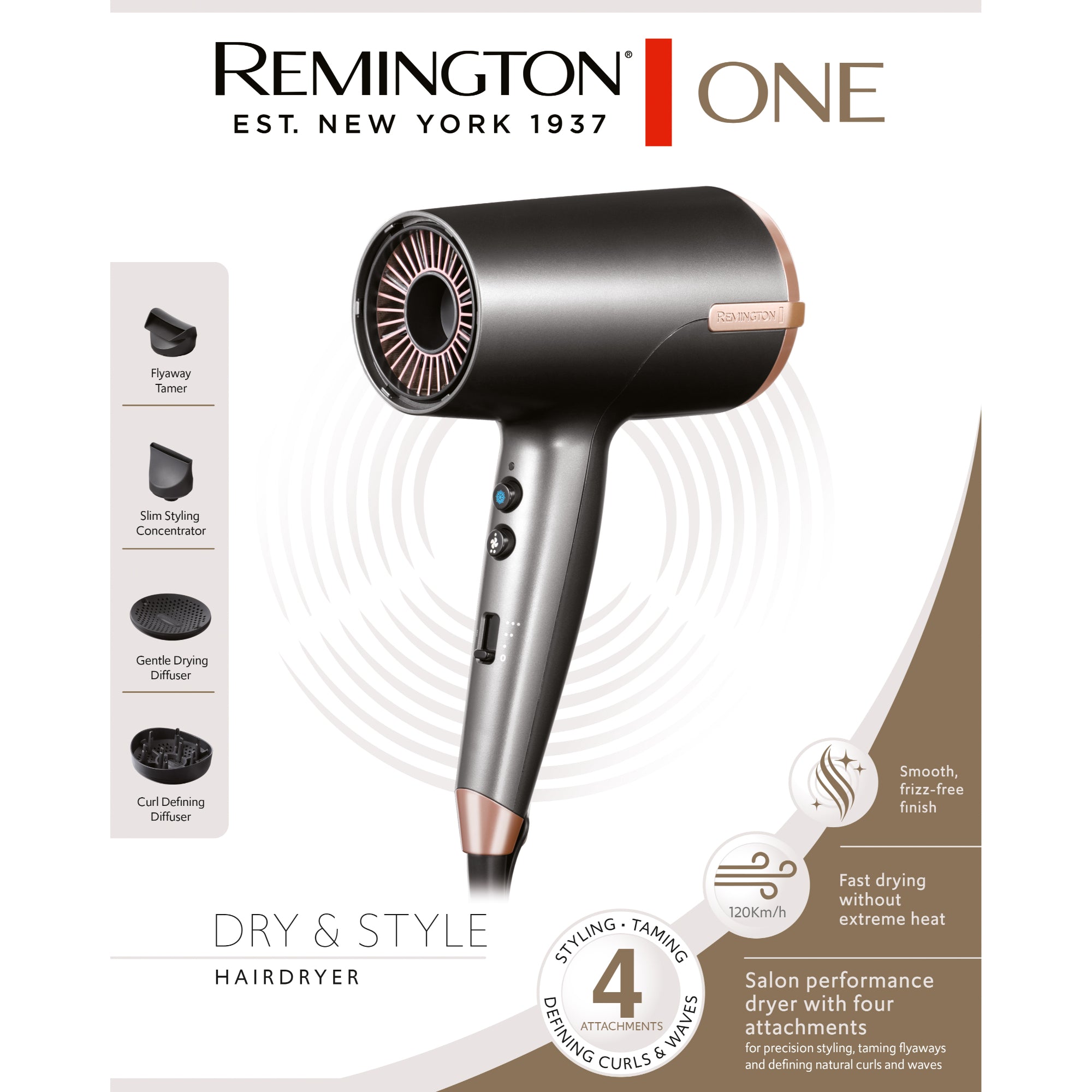 Remington One Dry and Style Hairdryer - Grey