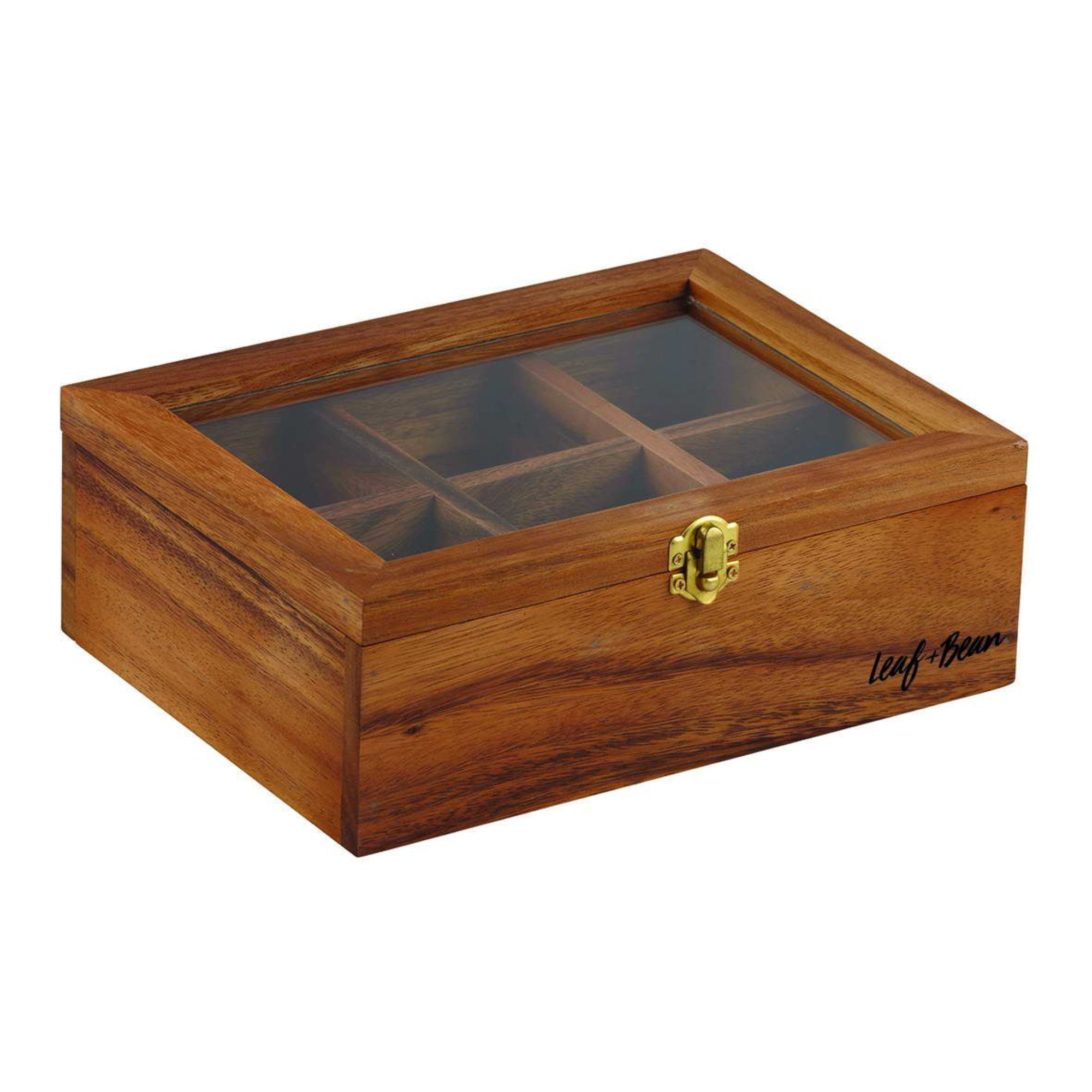 Leaf & Bean Acacia Wood Tea Box