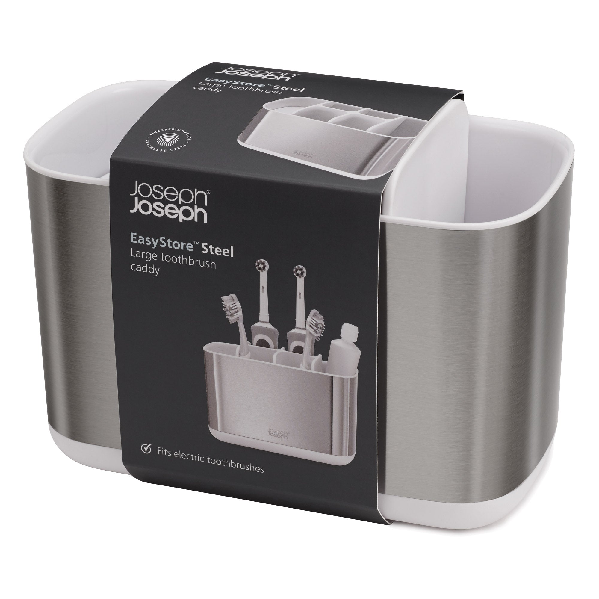 Joseph Joseph  EasyStore Steel Toothbrush Holder - Large
