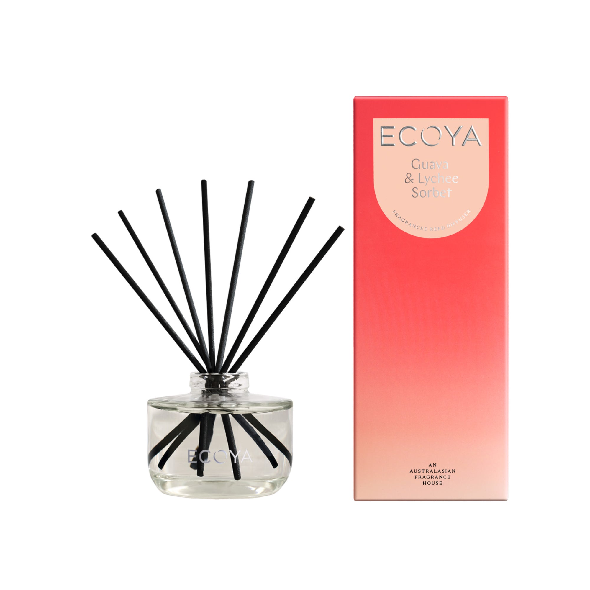 Ecoya Guava Lychee Reed Diffuser - Red
