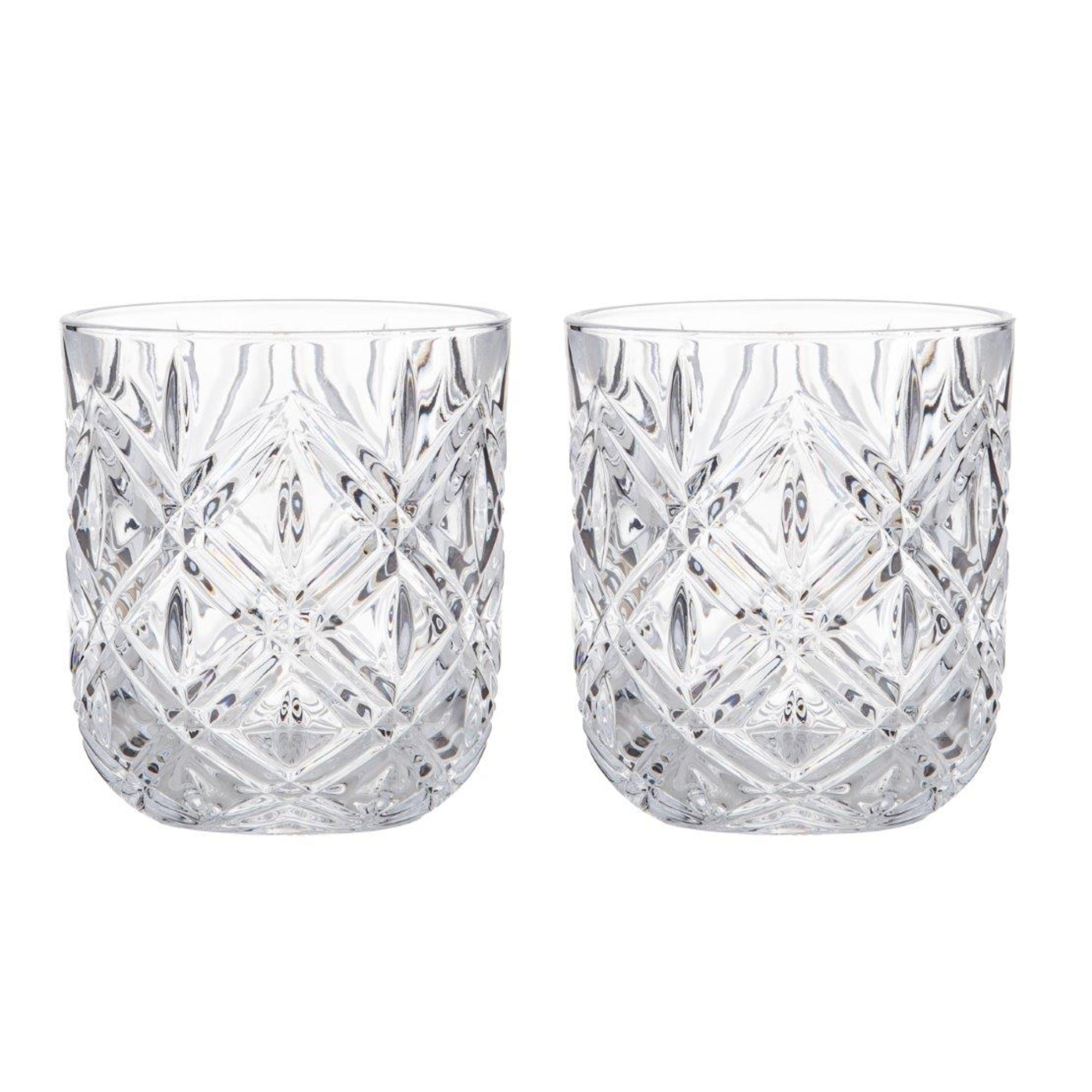 Davis & Waddell Fine Foods Deluxe Double Old Fashion - Set of 2 DTA0562 - Clear