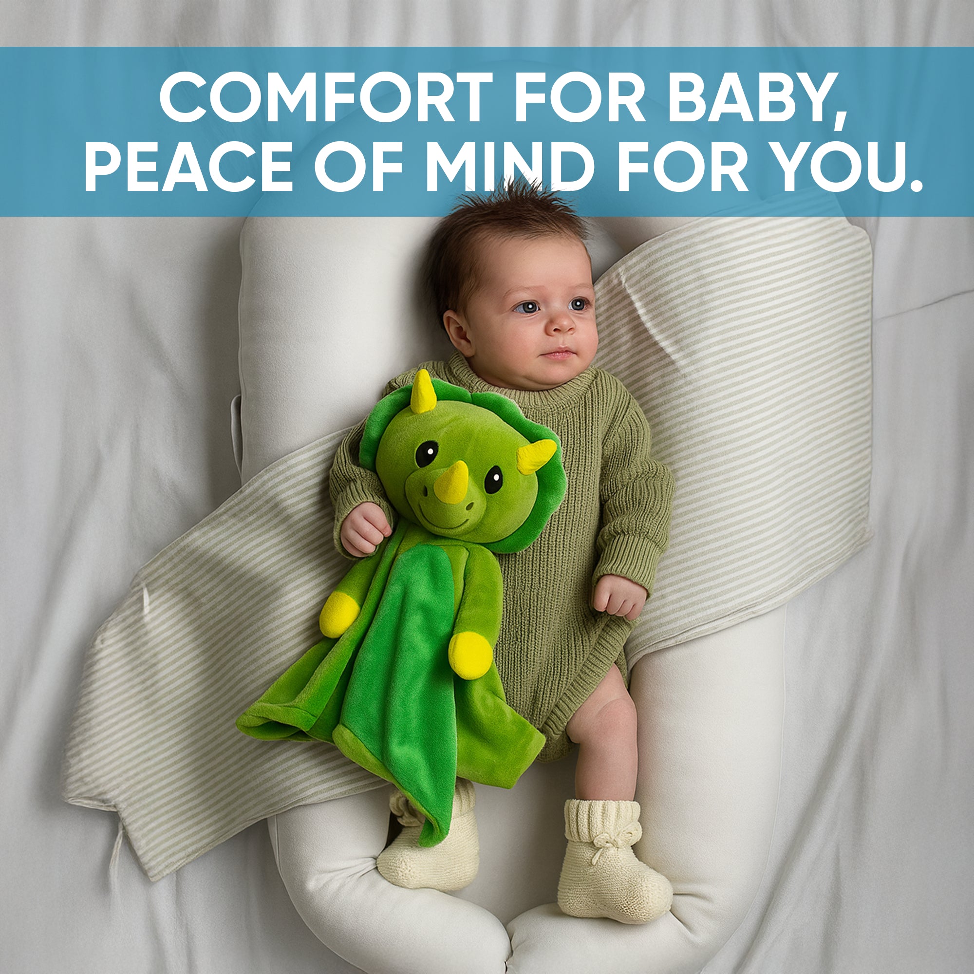 Love By Emi Dinosaur Musical Comforter - Green