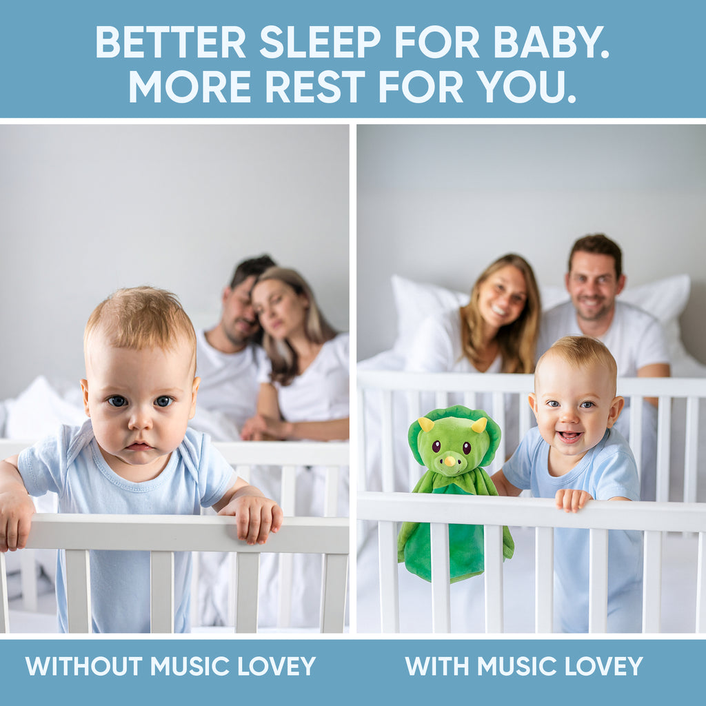 Love By Emi Dinosaur Musical Comforter - Green