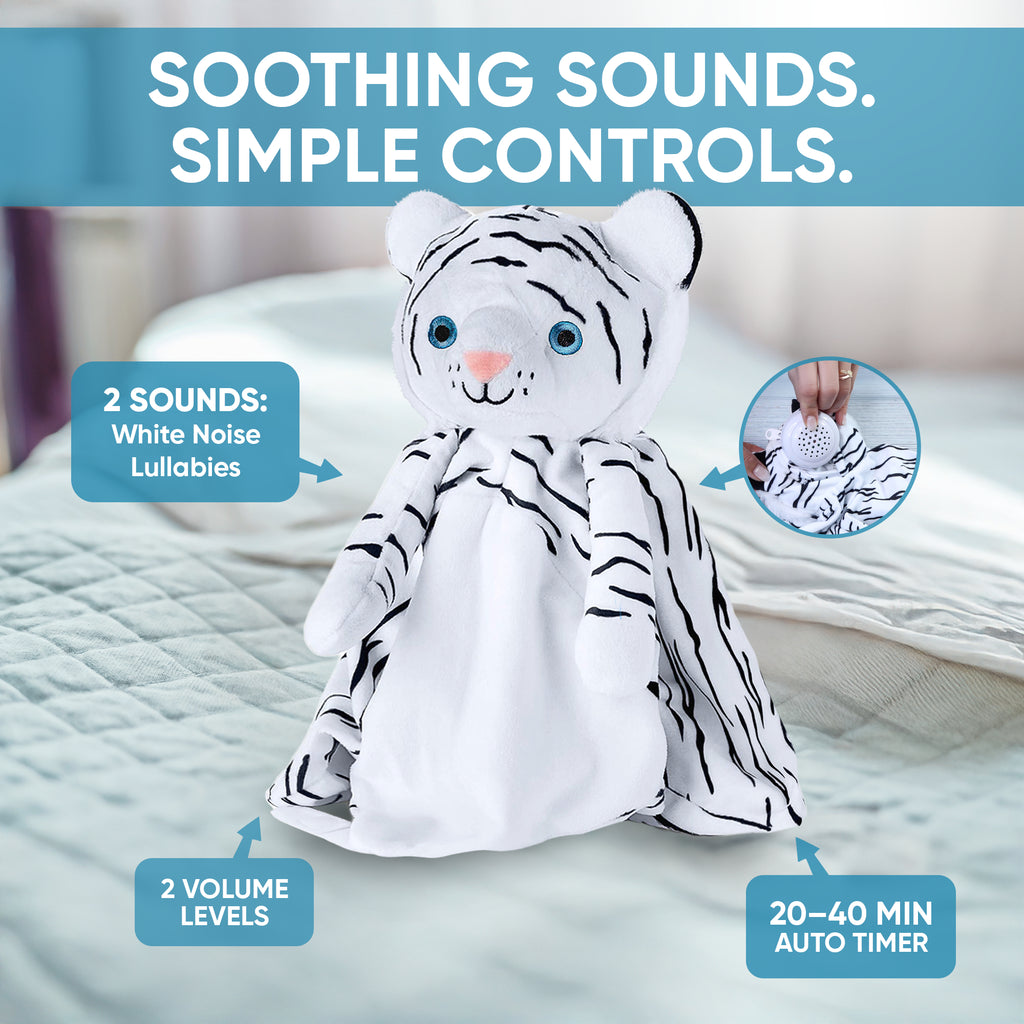 Love By Emi White Tiger Musical Comforter