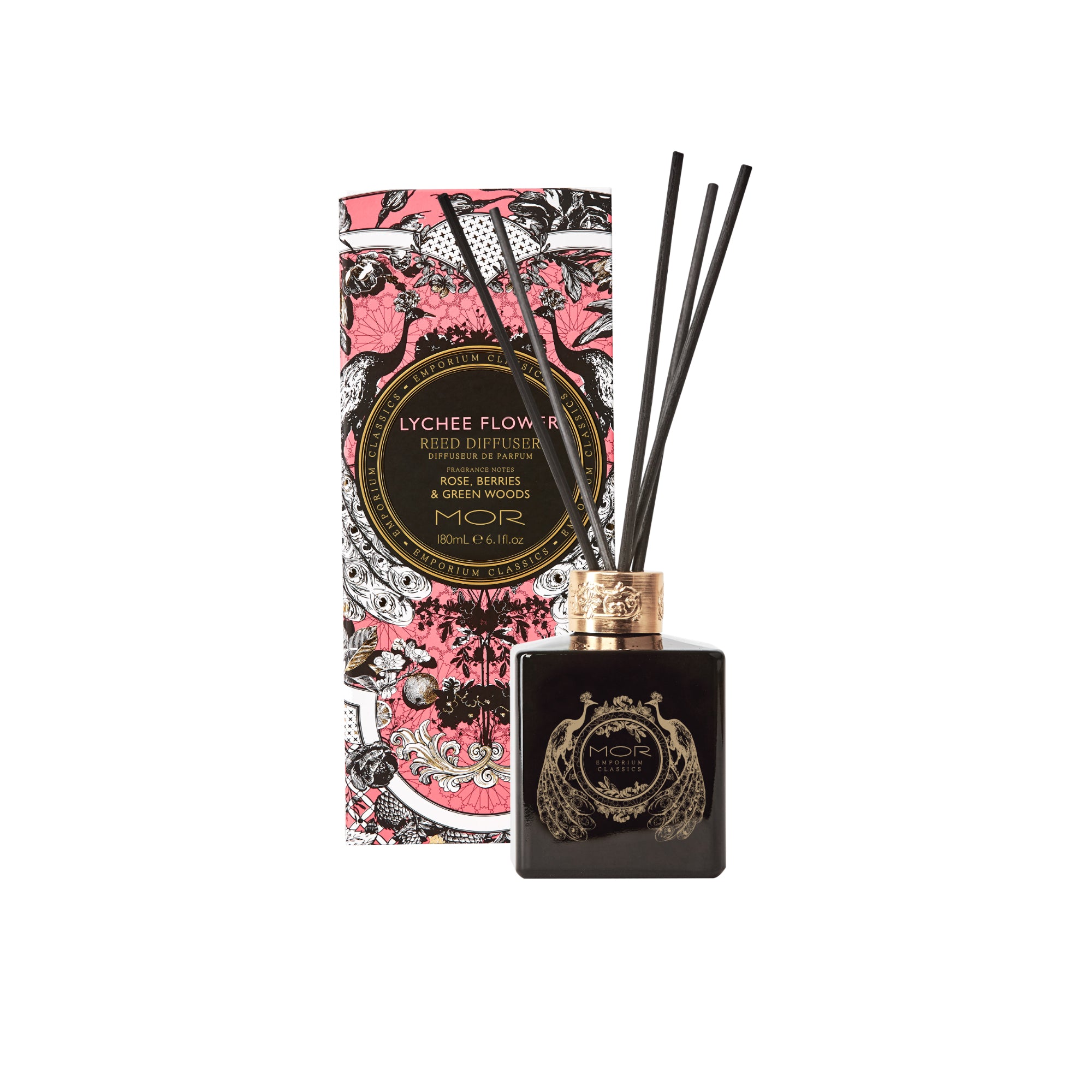 MOR Emporium Classics Lychee Flower Candle and Reed Diffuser Set
