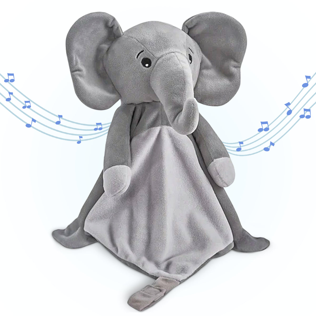 Love By Emi Elephant Musical Comforter - Grey