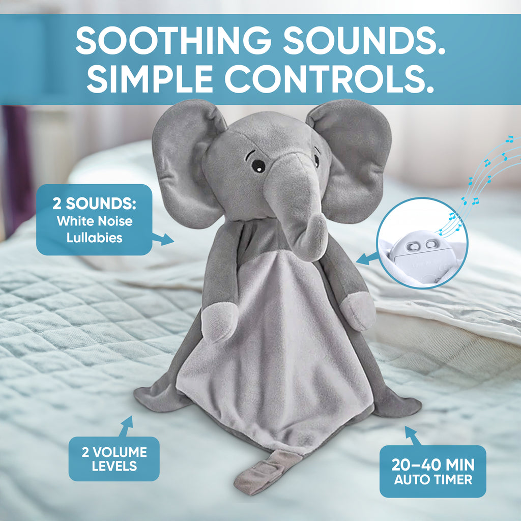 Love By Emi Elephant Musical Comforter - Grey