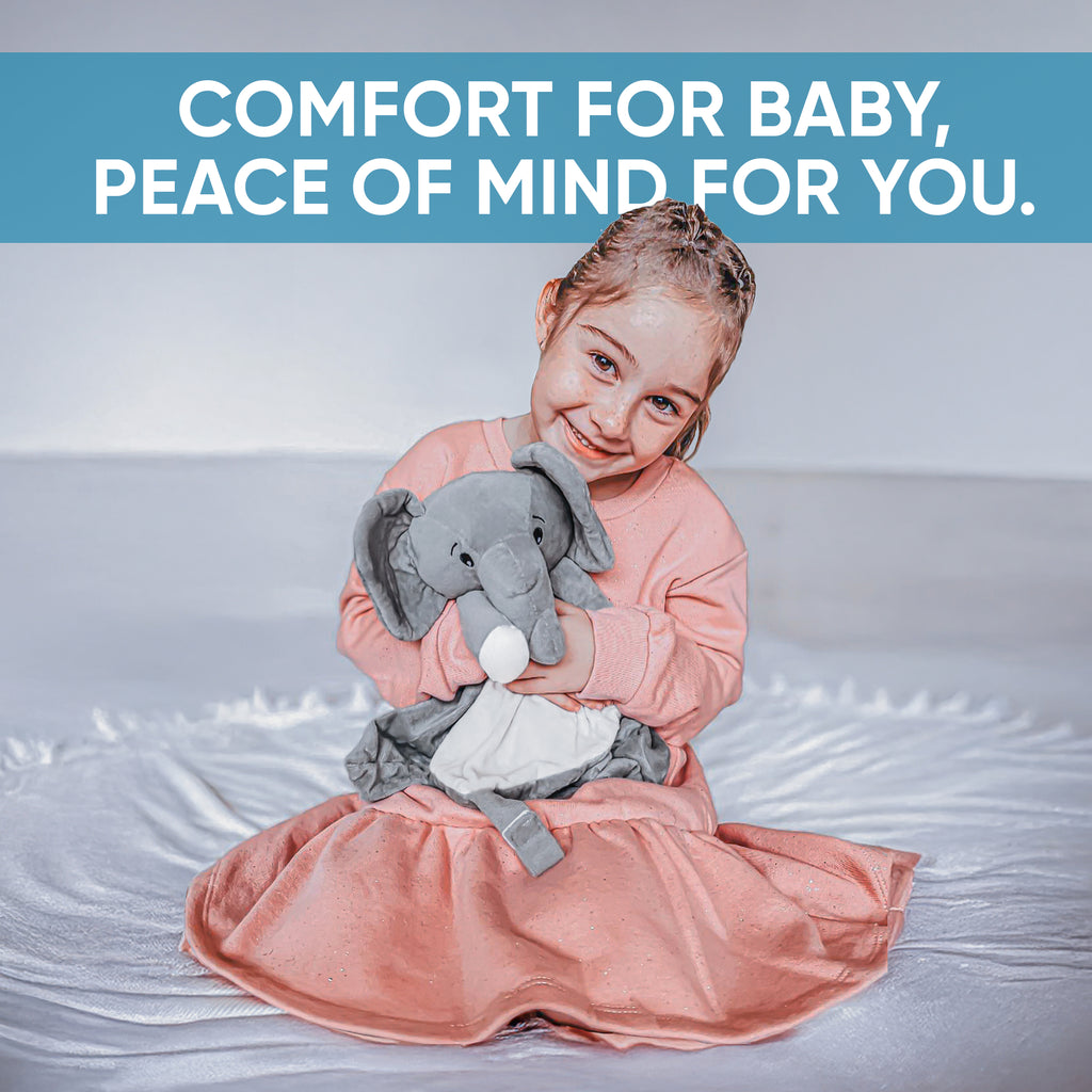 Love By Emi Elephant Musical Comforter - Grey