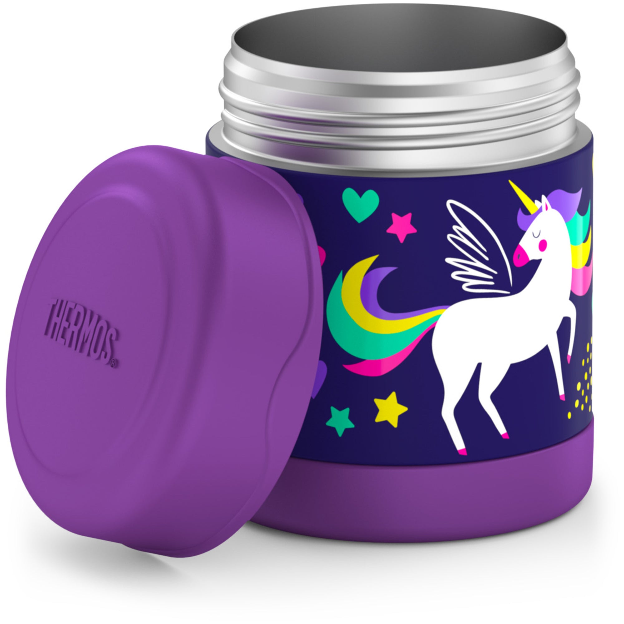 Thermos FUNtainer Vacuum Insulated Food Jar & Drink Bottle Set - Purple Unicorn