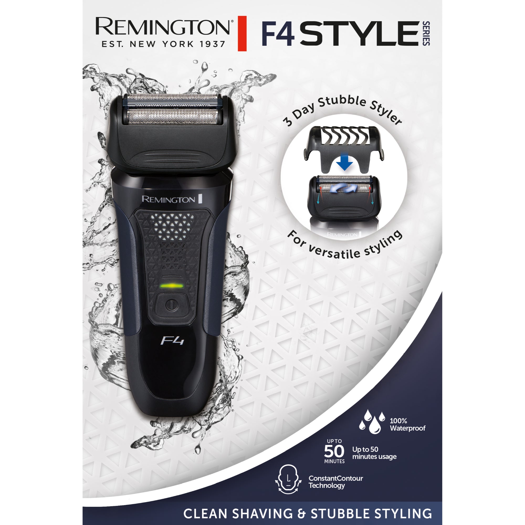 Remington F4 Style Series Foil Shaver-Black/Bule