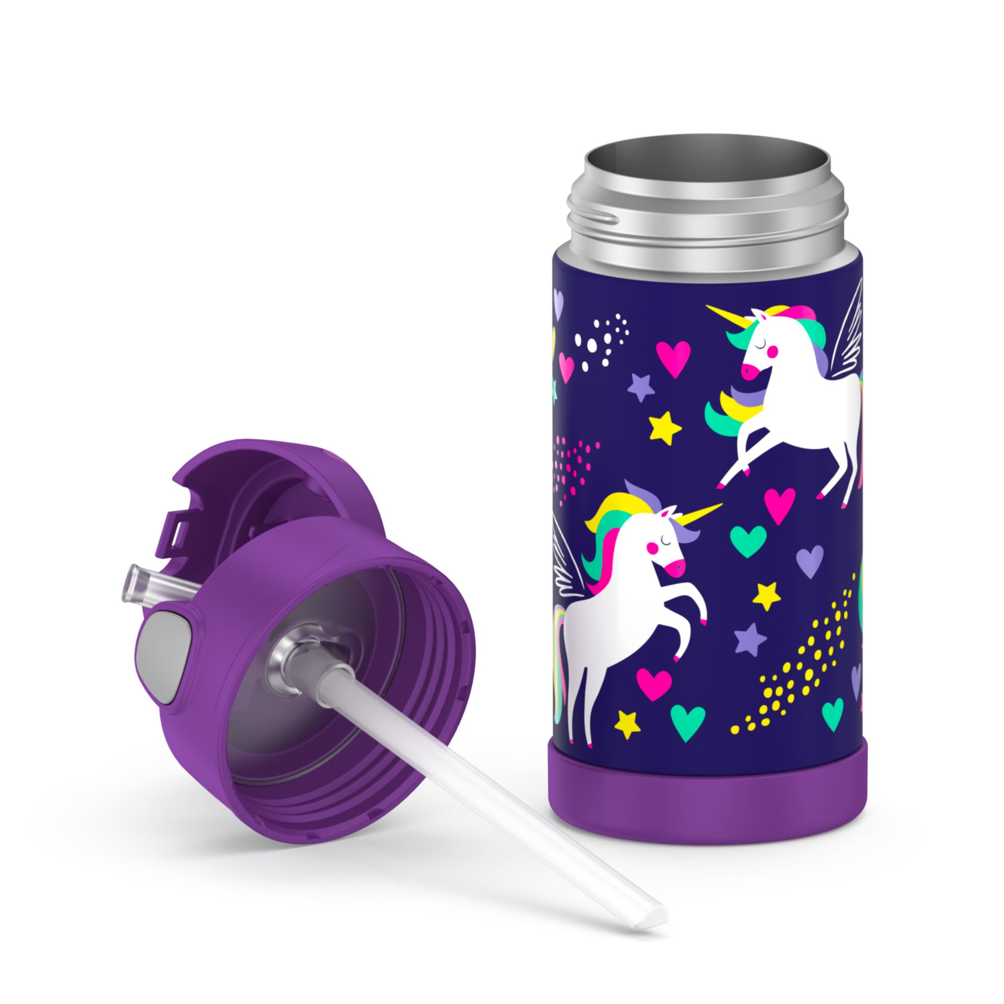 Thermos FUNtainer Vacuum Insulated Food Jar & Drink Bottle Set - Purple Unicorn