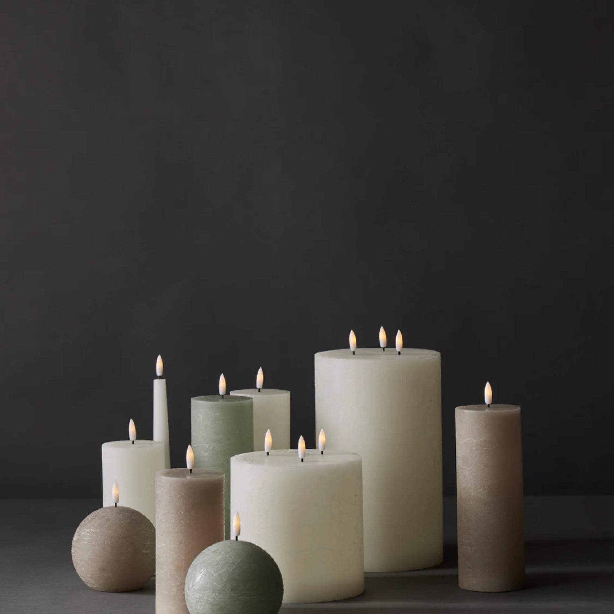 Amalfi Hughe LED Flickering Candle 6 Pack - Taupe