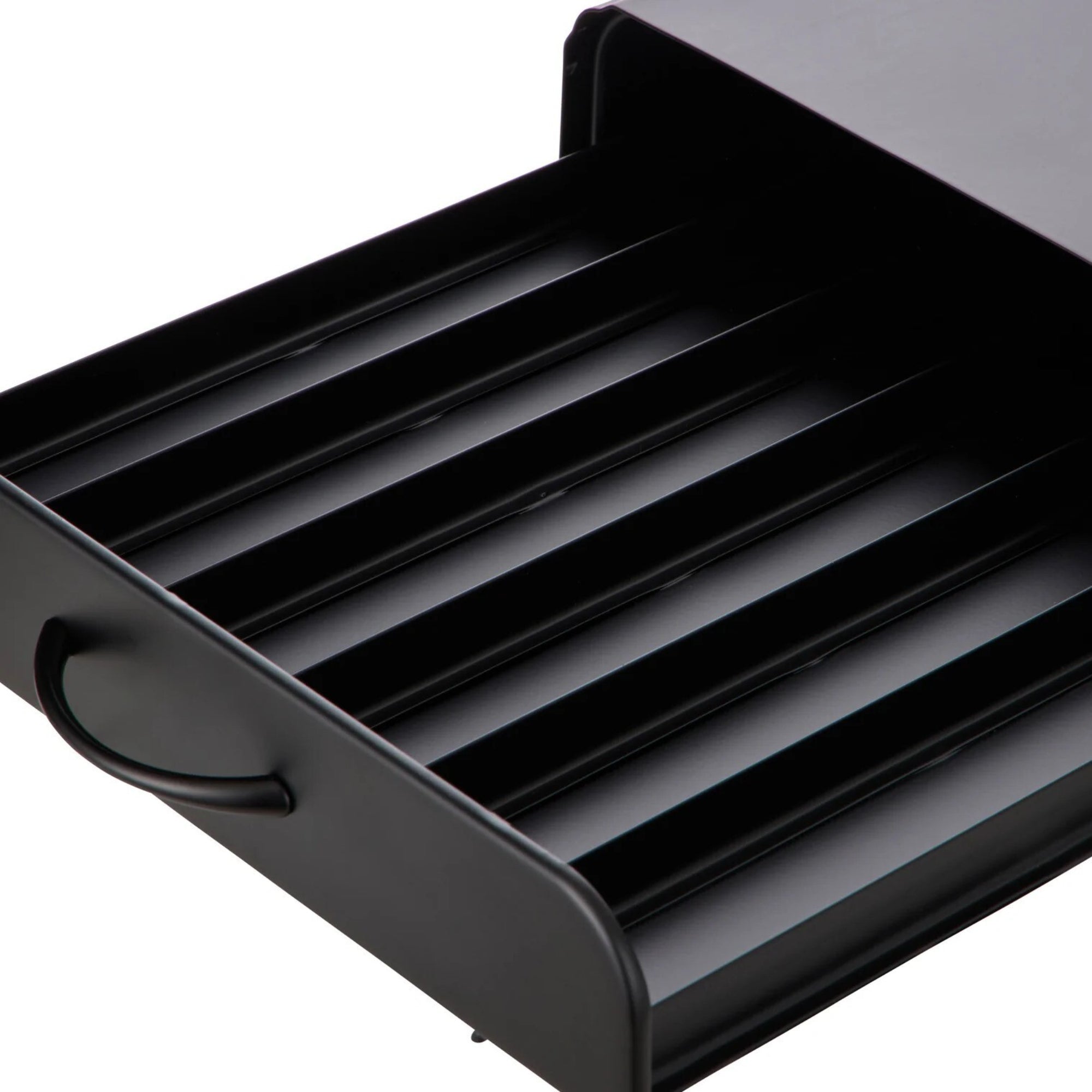Leaf & Bean Steel Coffee Machine Board with Capsule Drawer - Black