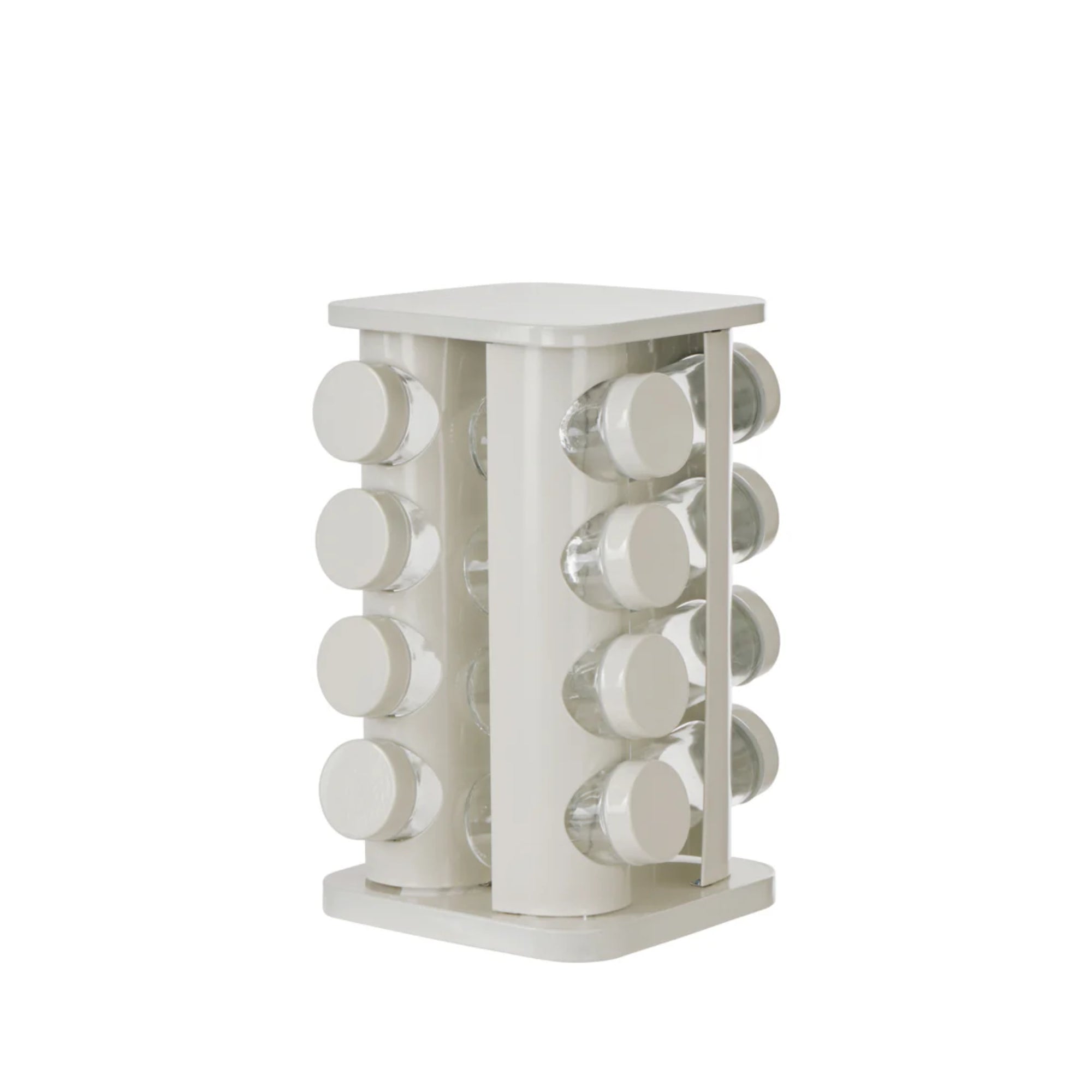 Davis & Waddell Newbury S/S Spice Rack Jar 16 Piece Set - Cream