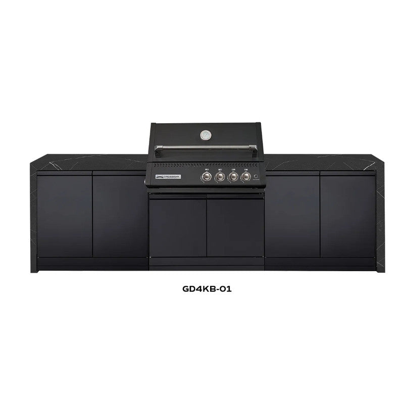 Crossray XPLor Black TCX4FL in-built Gas BBQ