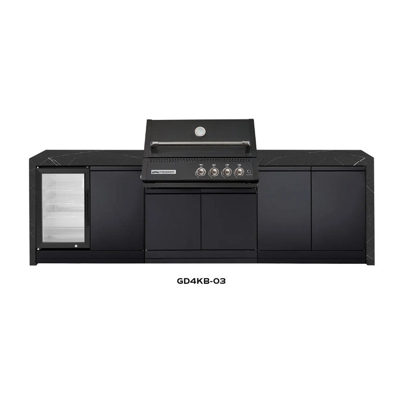 Crossray XPLor Black TCX4FL in-built Gas BBQ