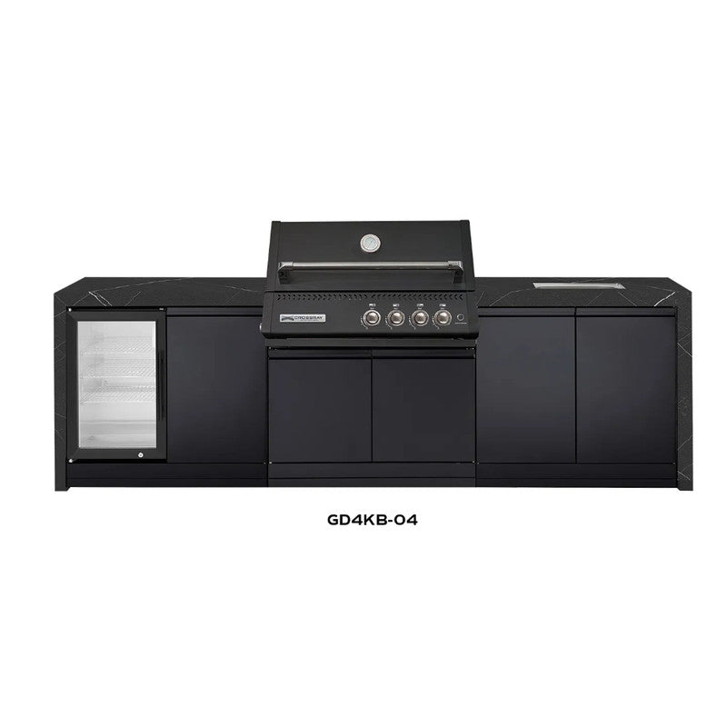 Crossray XPLor Black TCX4FL in-built Gas BBQ