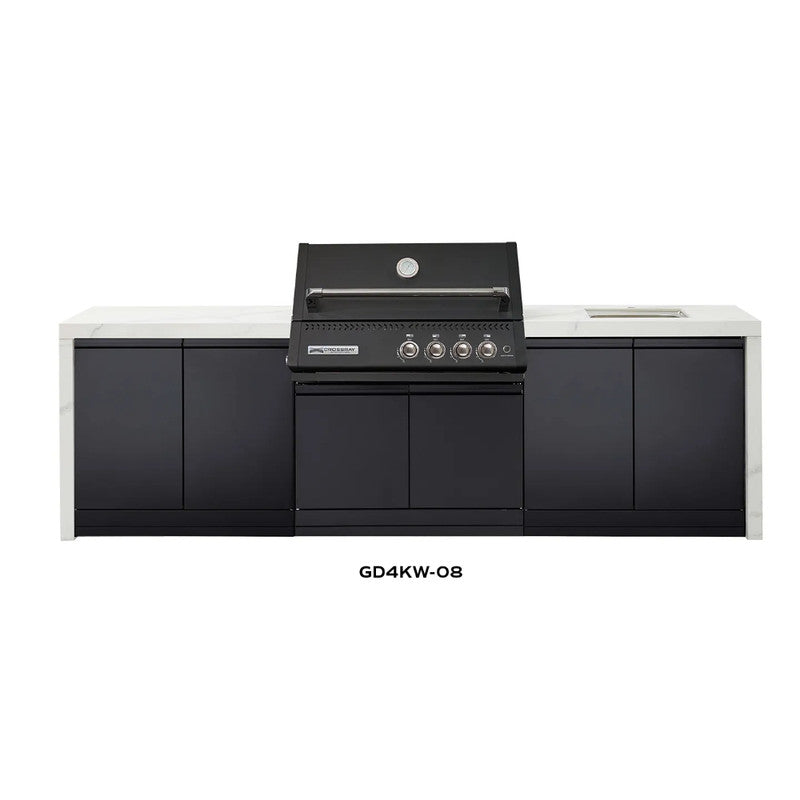 Crossray XPLor Black TCX4FL in-built Gas BBQ