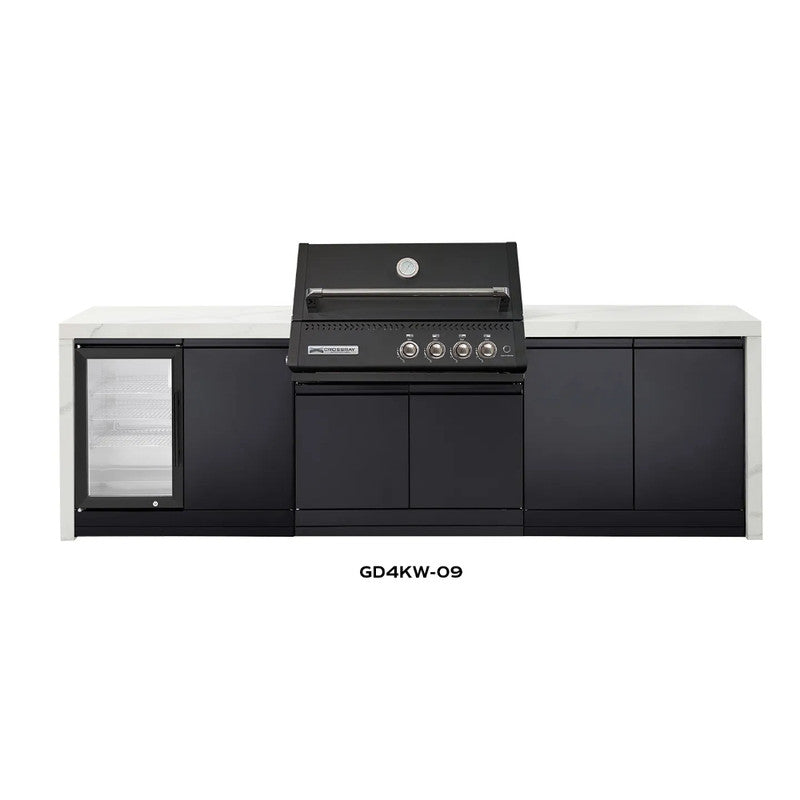 Crossray XPLor Black TCX4FL in-built Gas BBQ